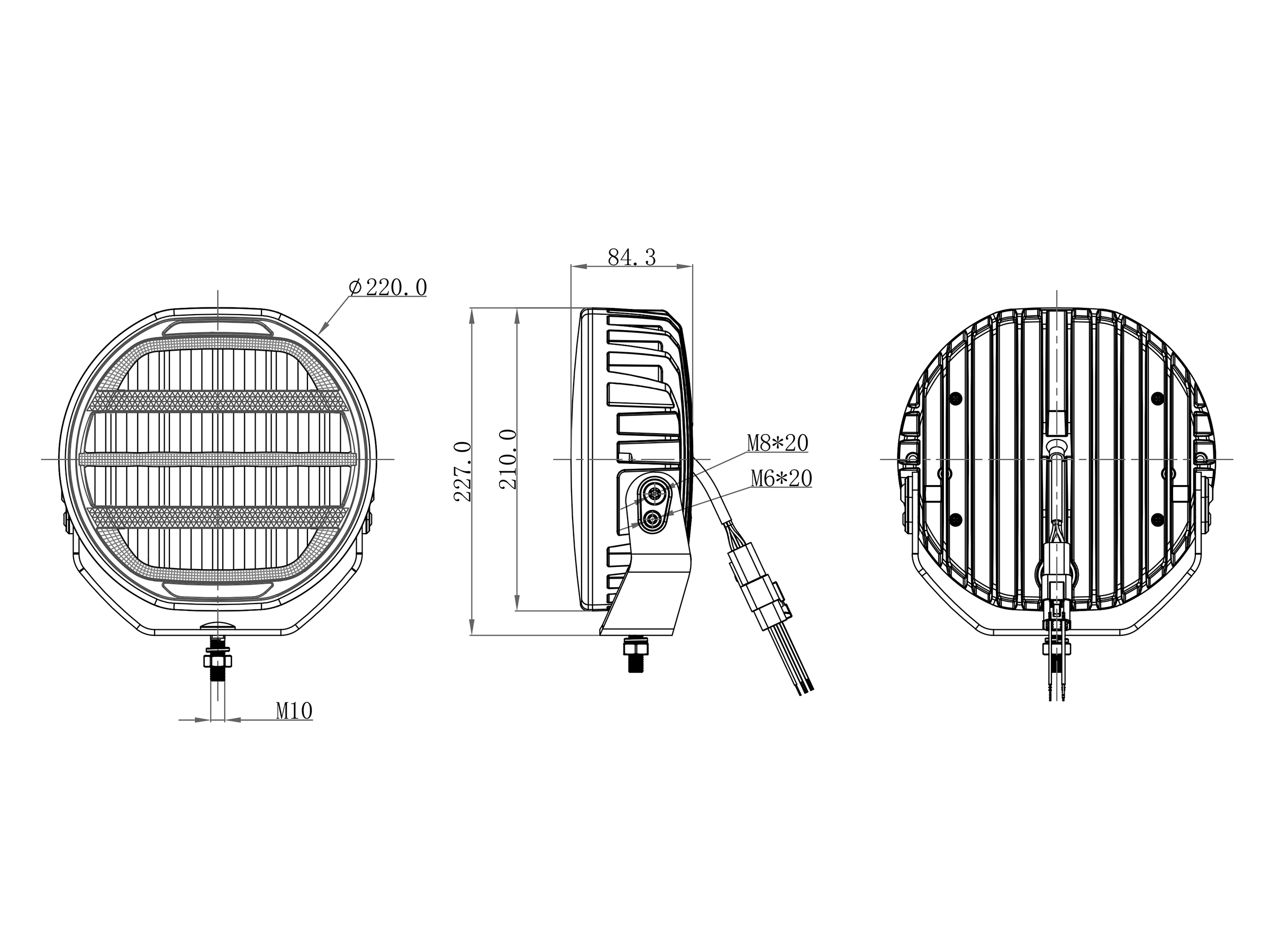 OZZ XR2 P9”LED Extraljus Vit