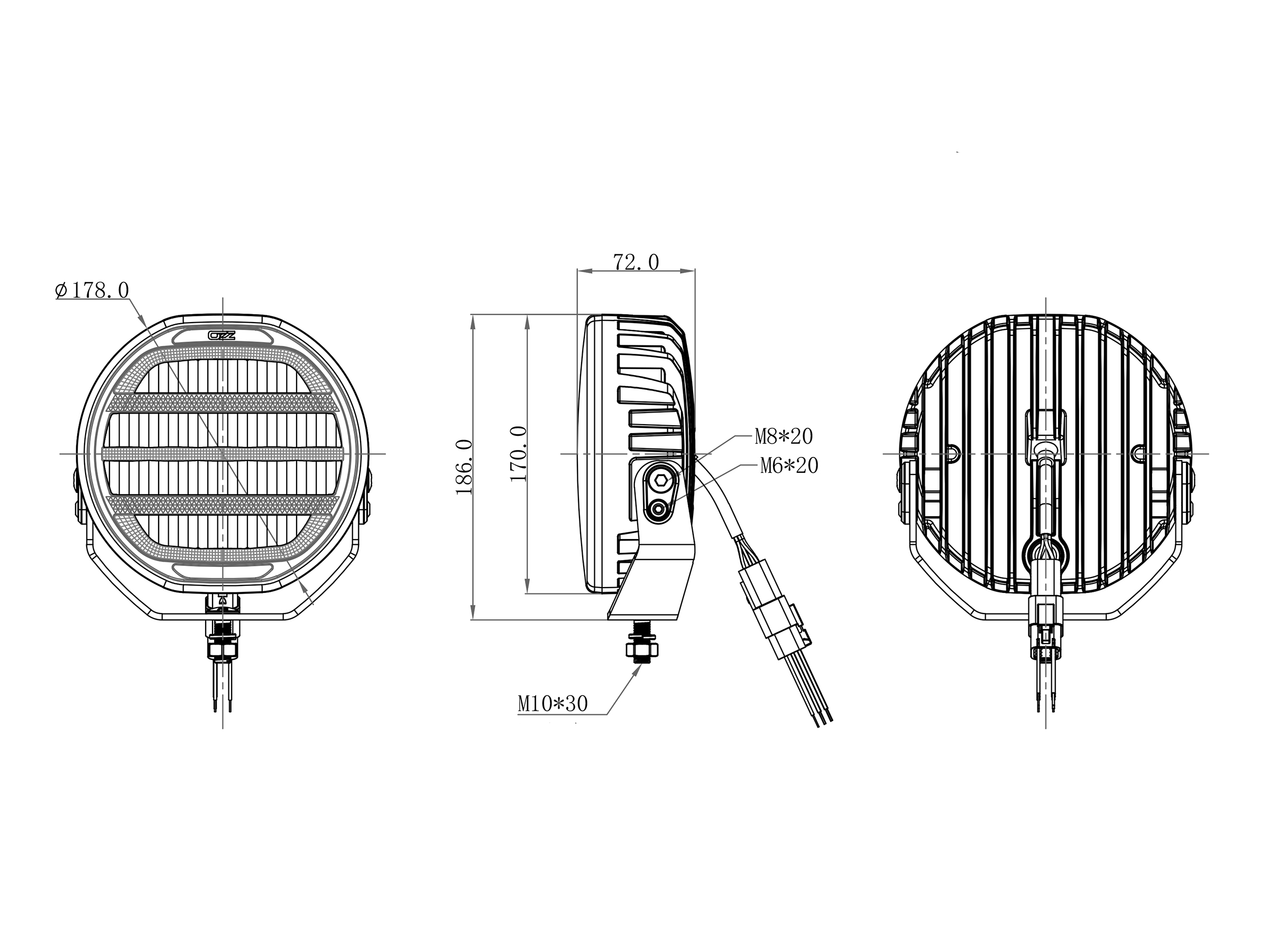 OZZ XR2 P7” LED Extraljus Vit – 24 st - 2
