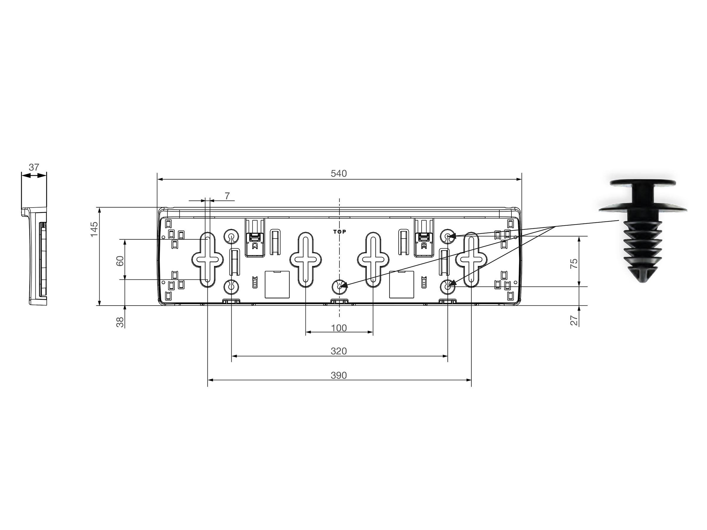Nummerskylthållare FLEXLED 12 V 0,8 m kabel ADR - 3