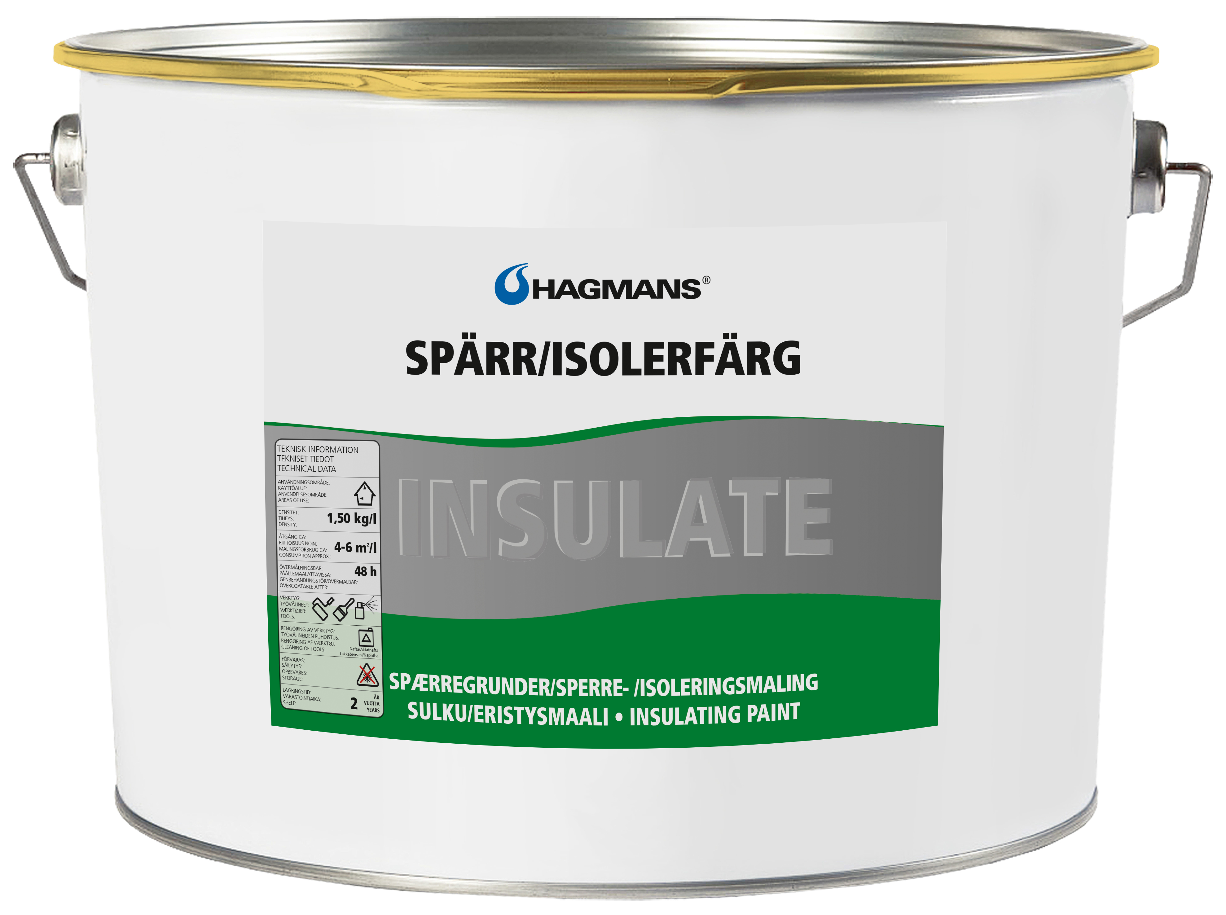 Hagmans Spärr/Isolerfärg Vit 10 L