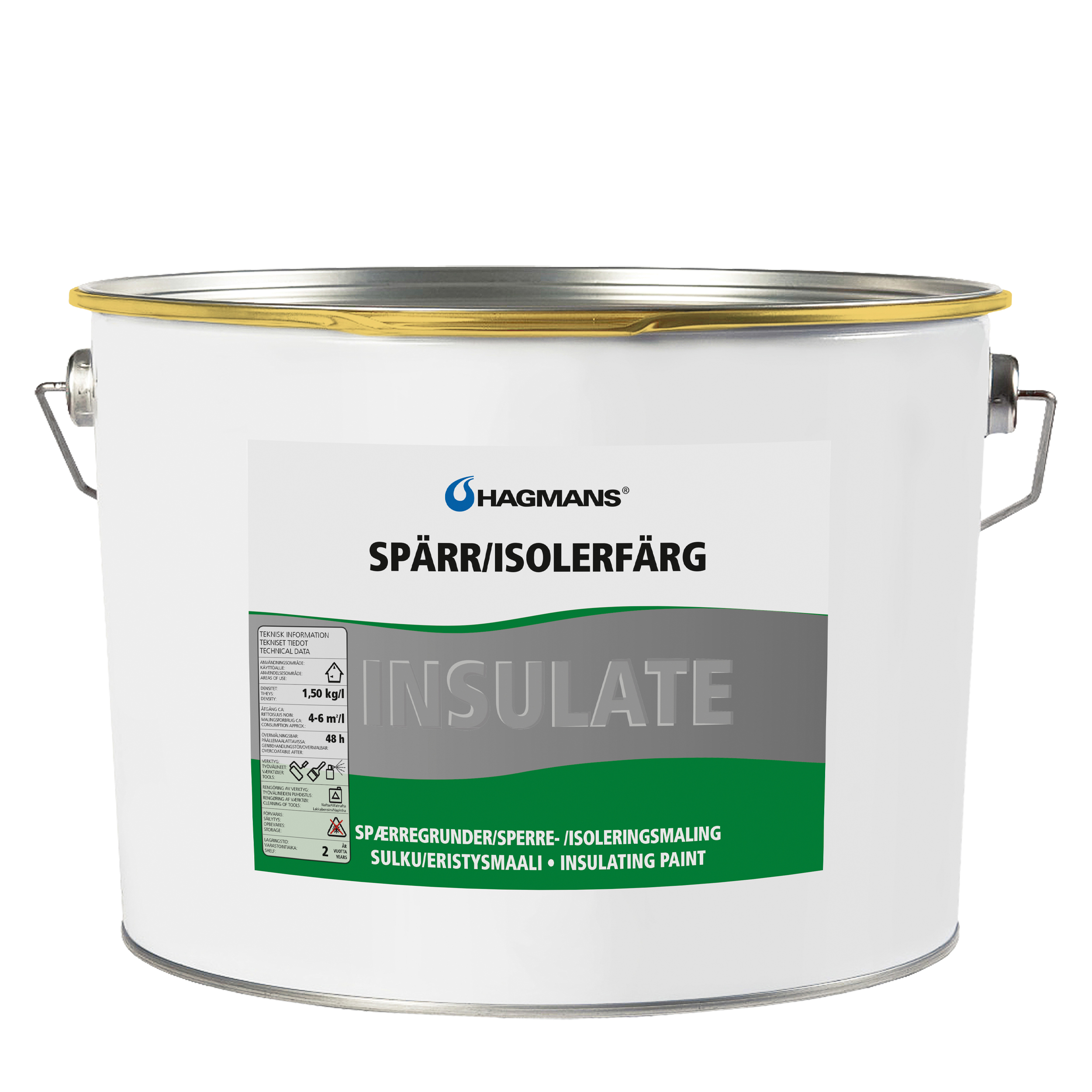 Hagmans Spärr/Isolerfärg Vit 10 L - 2