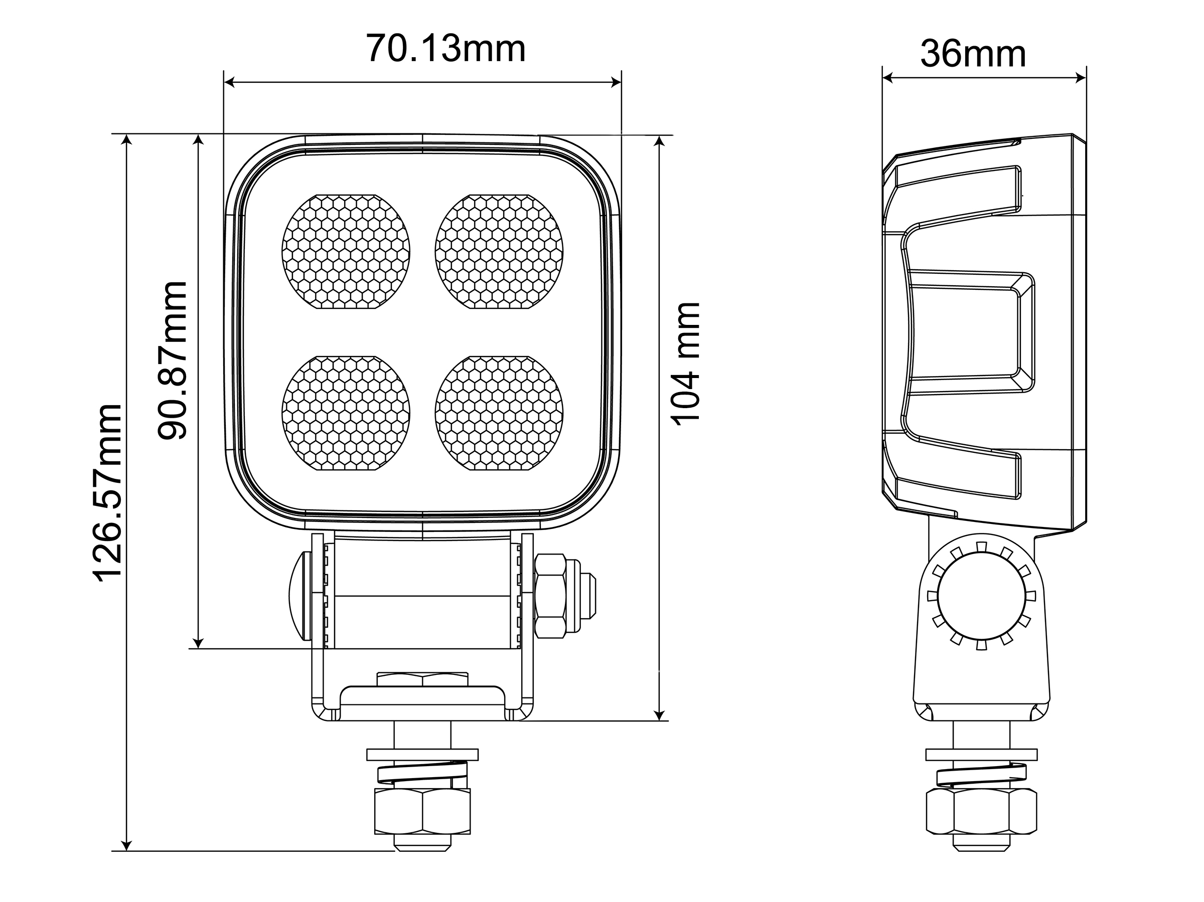BriodLights Enrich Svart Arbetslampa bred 2260lm 20w - 3