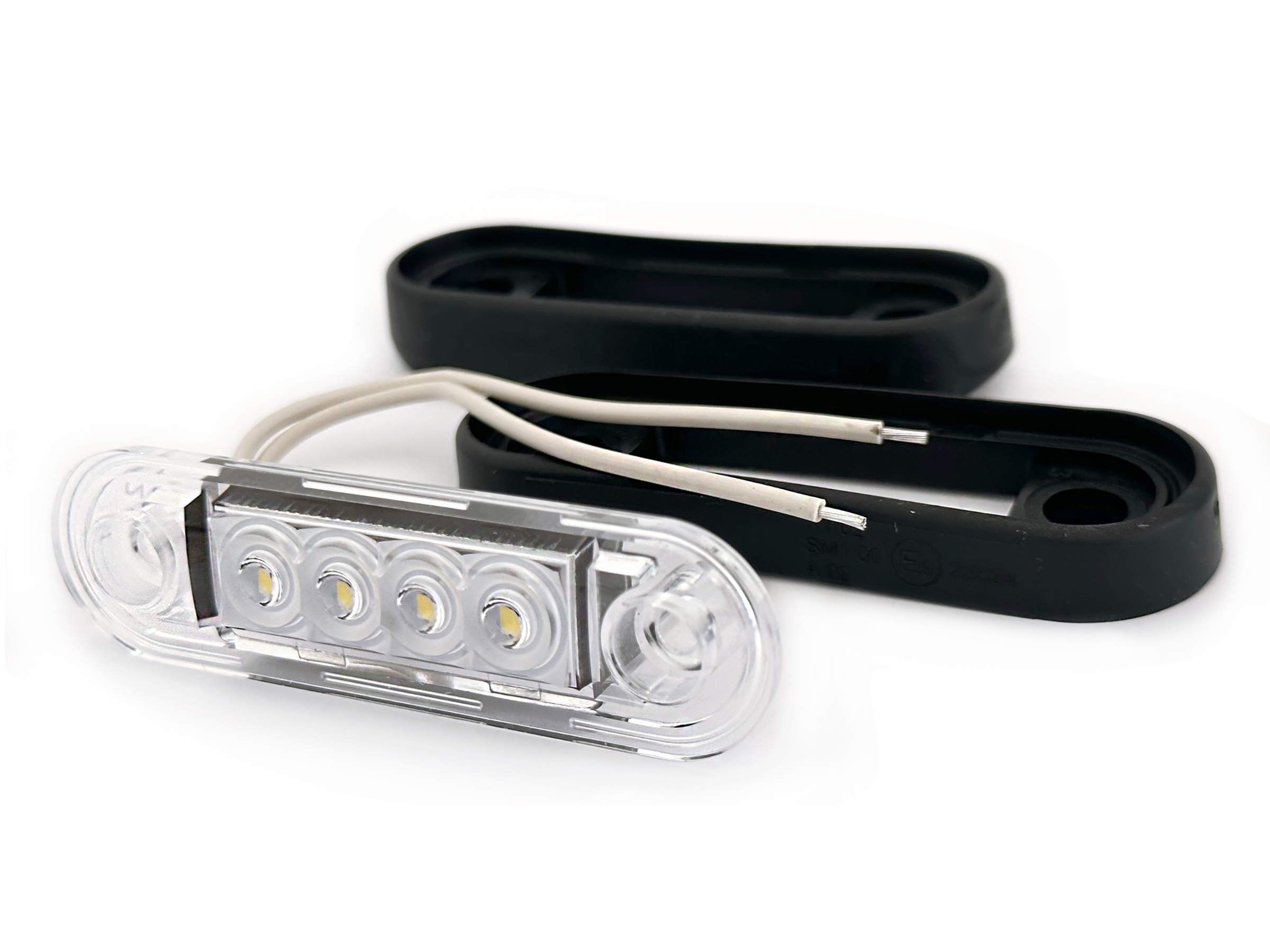 BriodLights Positionslampa m Gummiskydd, vit  84 mm