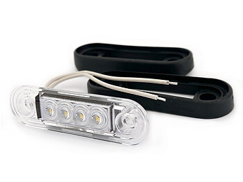 BriodLights Positionslampa m Gummiskydd, vit  84 mm
