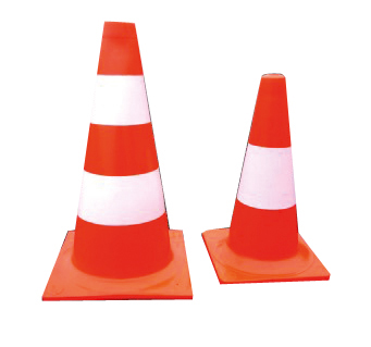 White-Red Road Bollard 50 cm Reflective Fluoroescen