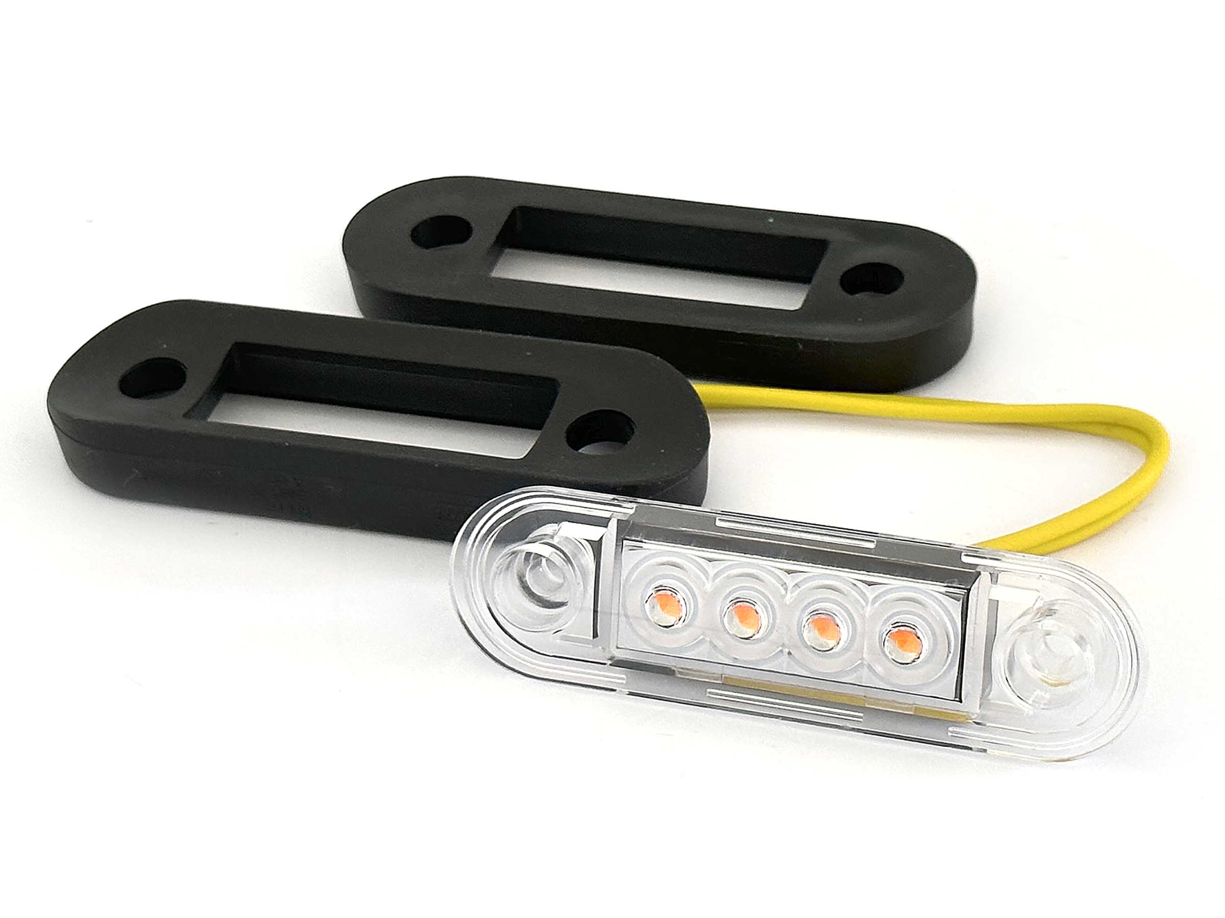 BriodLights Positionslampa m Gummiskydd, gul  84 mm - 3