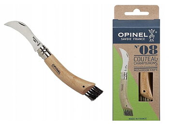 Opinel svampkniv med borste, 8.5 cm, hopfällbar