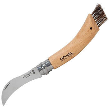 Opinel svampkniv med borste, 8.5 cm, hopfällbar