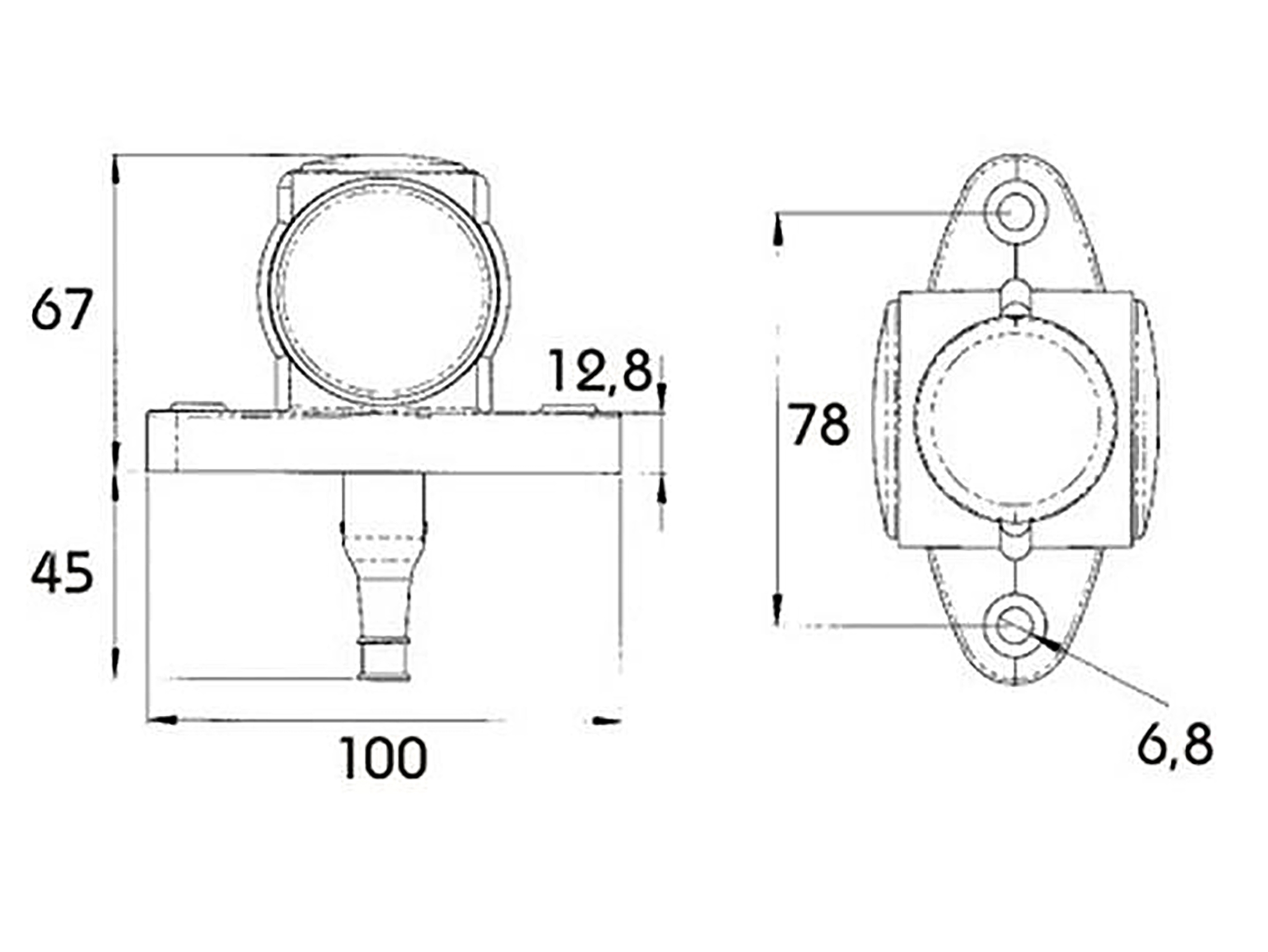 Positionslampa LED Superpoint III 12/24 V 67 mm - 2