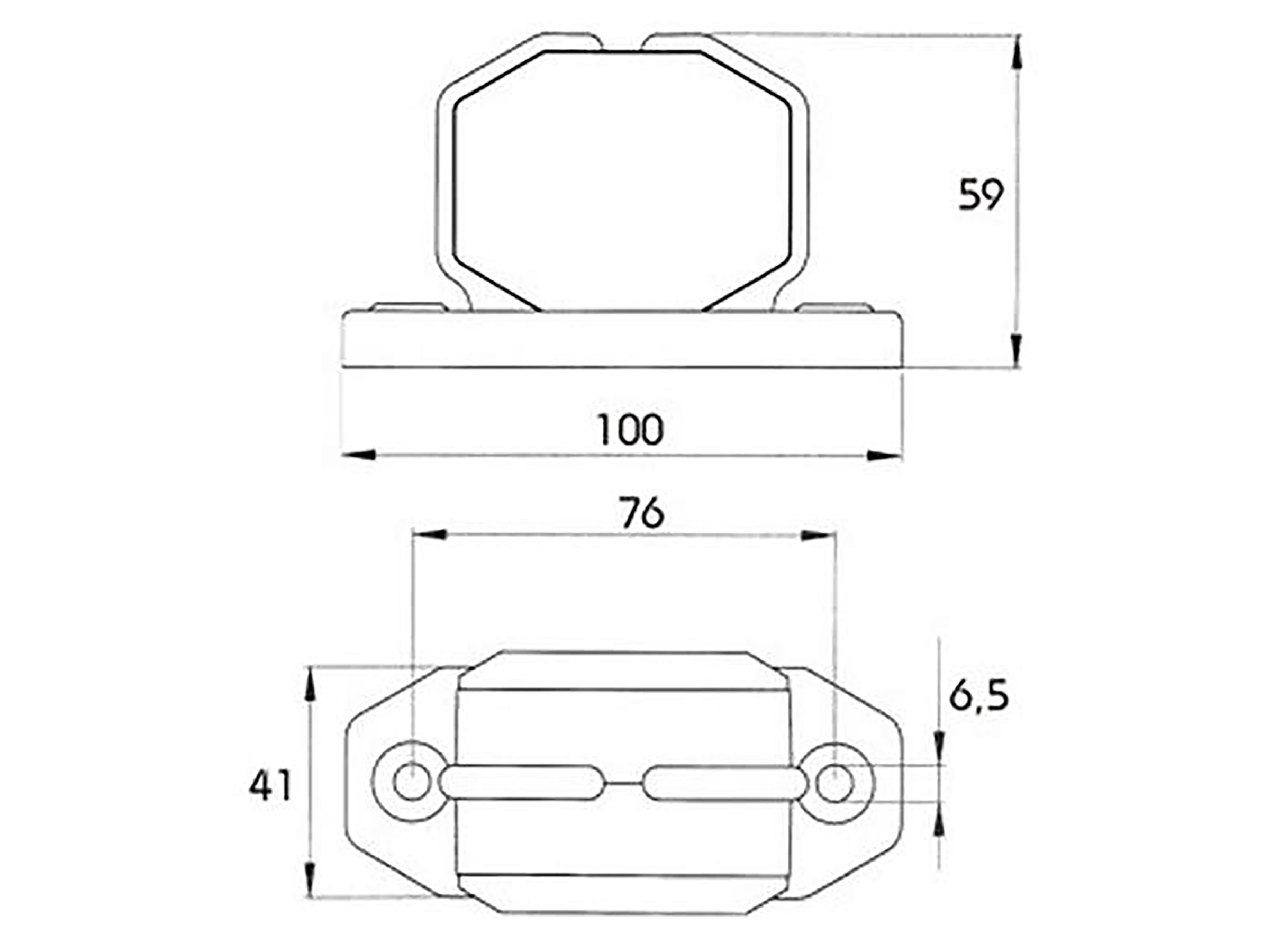 Positionslampa röd/vit LED Superpoint 12/24V 59 mm - 2