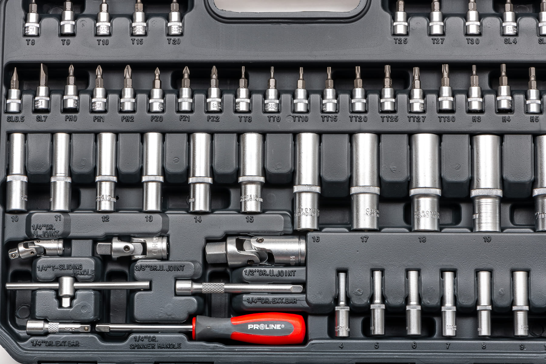 PROLINE TOOLS Hylsnyckelsats 150 delar 1/41/23/84-32 mm, Proline - 3