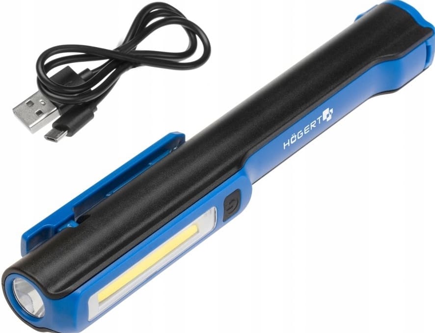 Arbetslampa COB LED 160LM, laddbar 3.7V, 1200 mAh, magnet och krok, USB