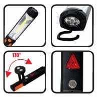 RICHMANN EXCLUSIVE Starkt arbetslampa COB LED 450LM + 25LM varningsblink, laddbar, magnet och krok, USB - 15
