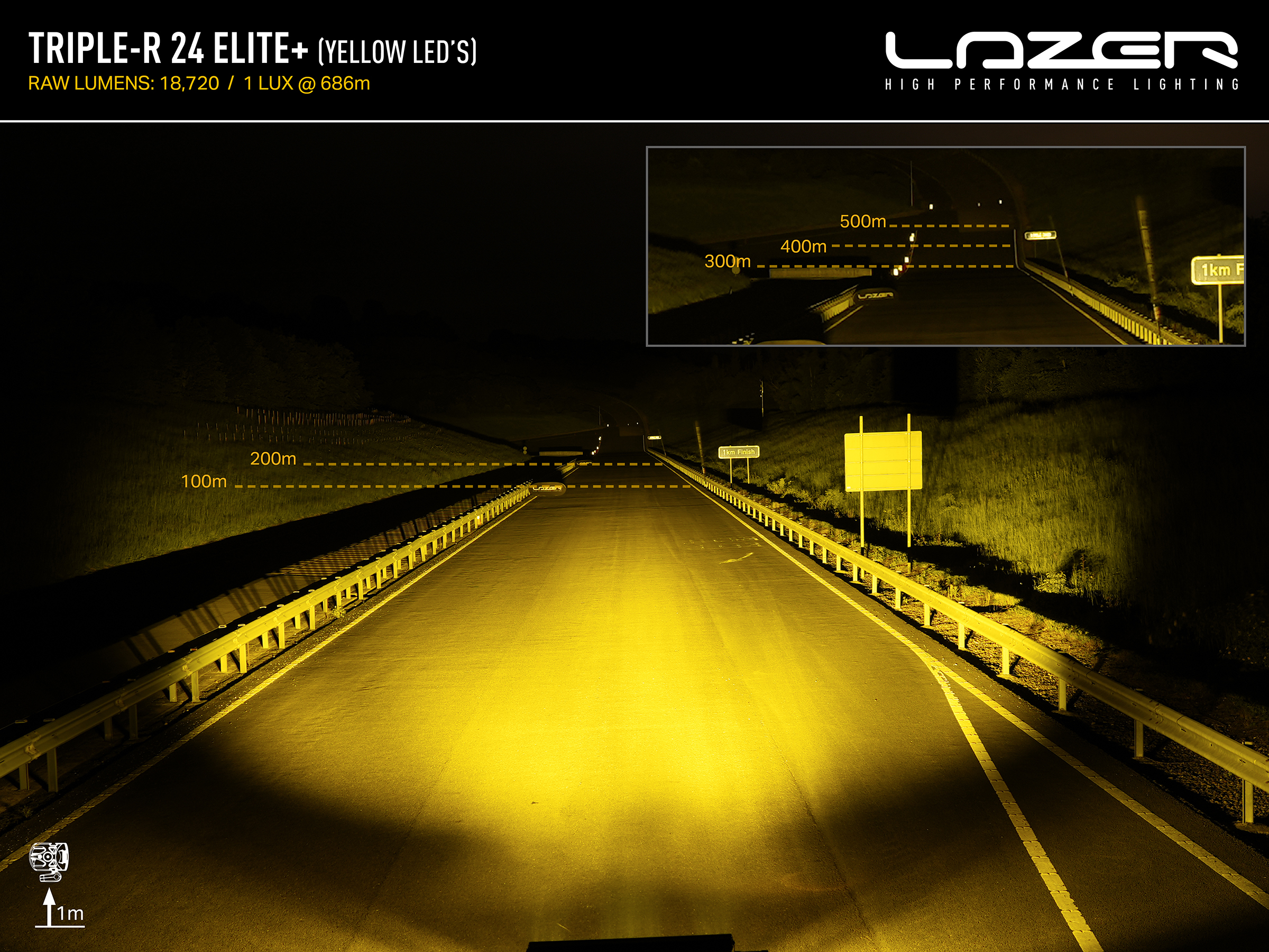 Lazer Triple-R 24 Elite+ extraljusramp 44" (1125 mm) - 5