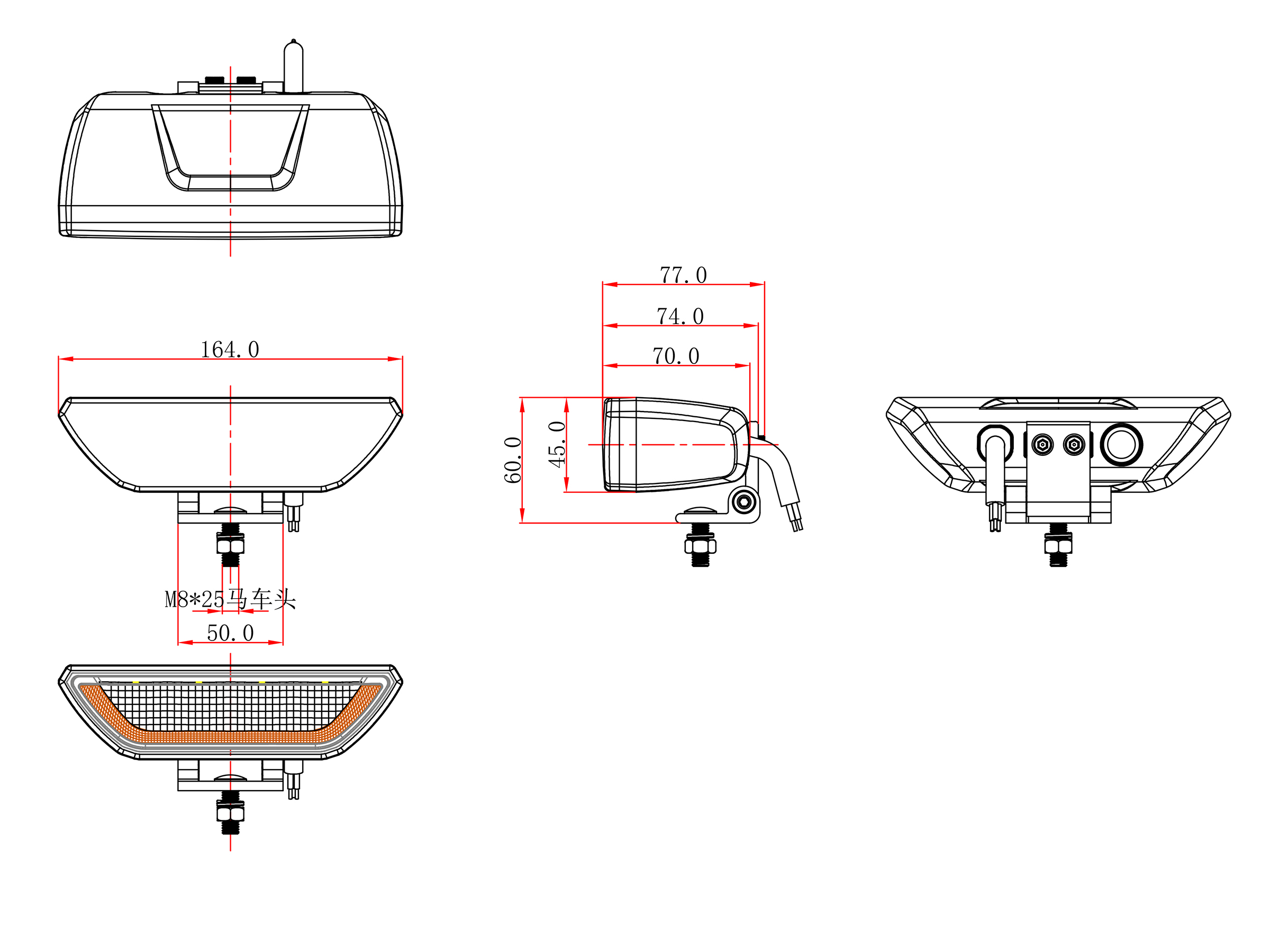 OZZ WR1 65 Backlampa med varningsljus - 3
