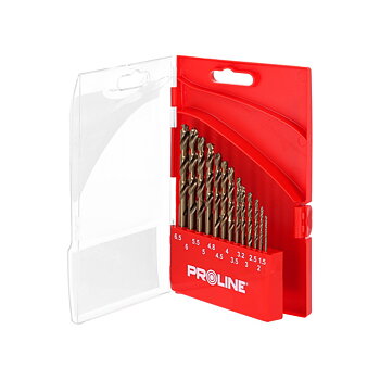 PROLINE TOOLS 13 Delar HSSCO Spiralborr, DIN338 (1, 5-6, 5 mm), Proline