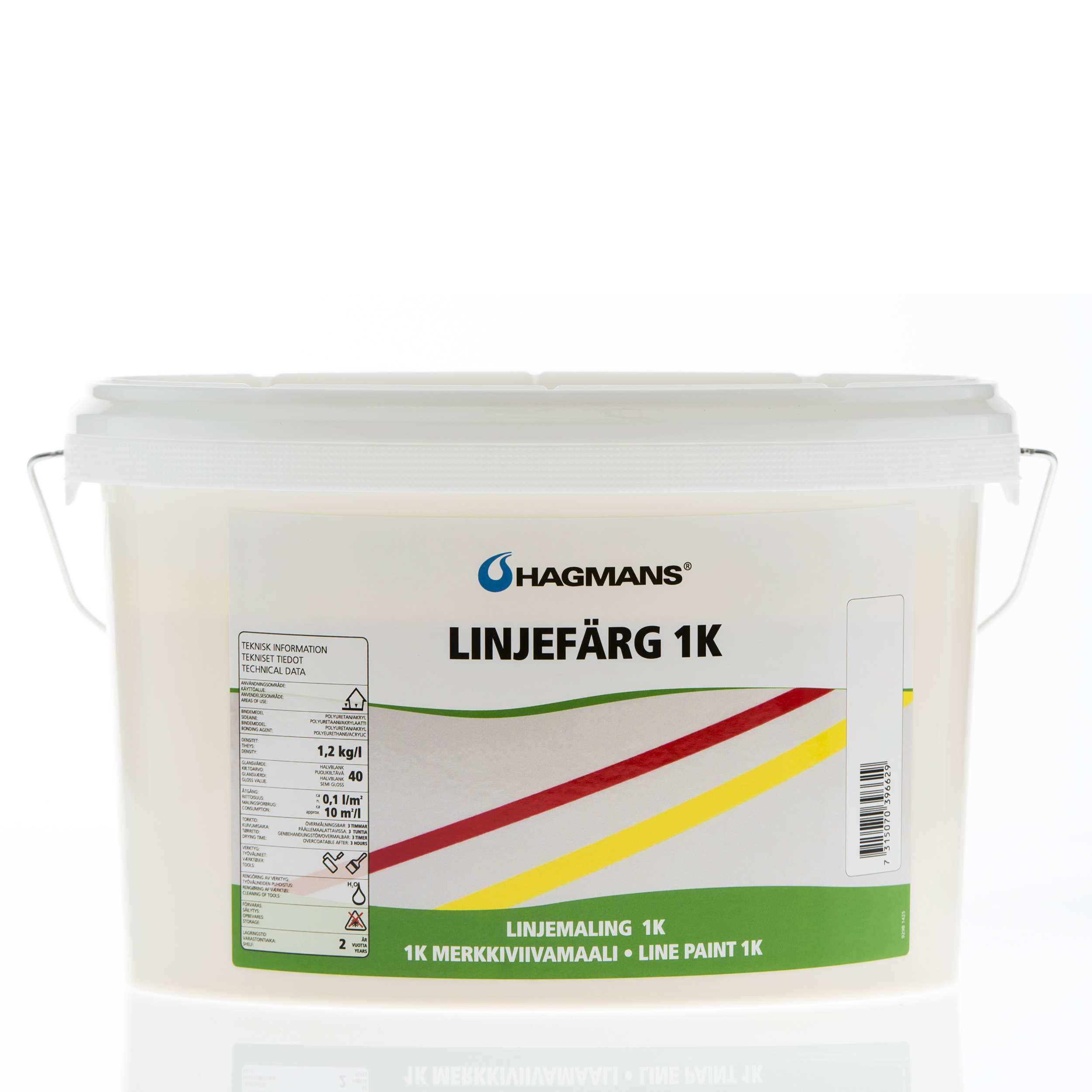 Hagmans Linjefärg 1K Vit 4 L - 2