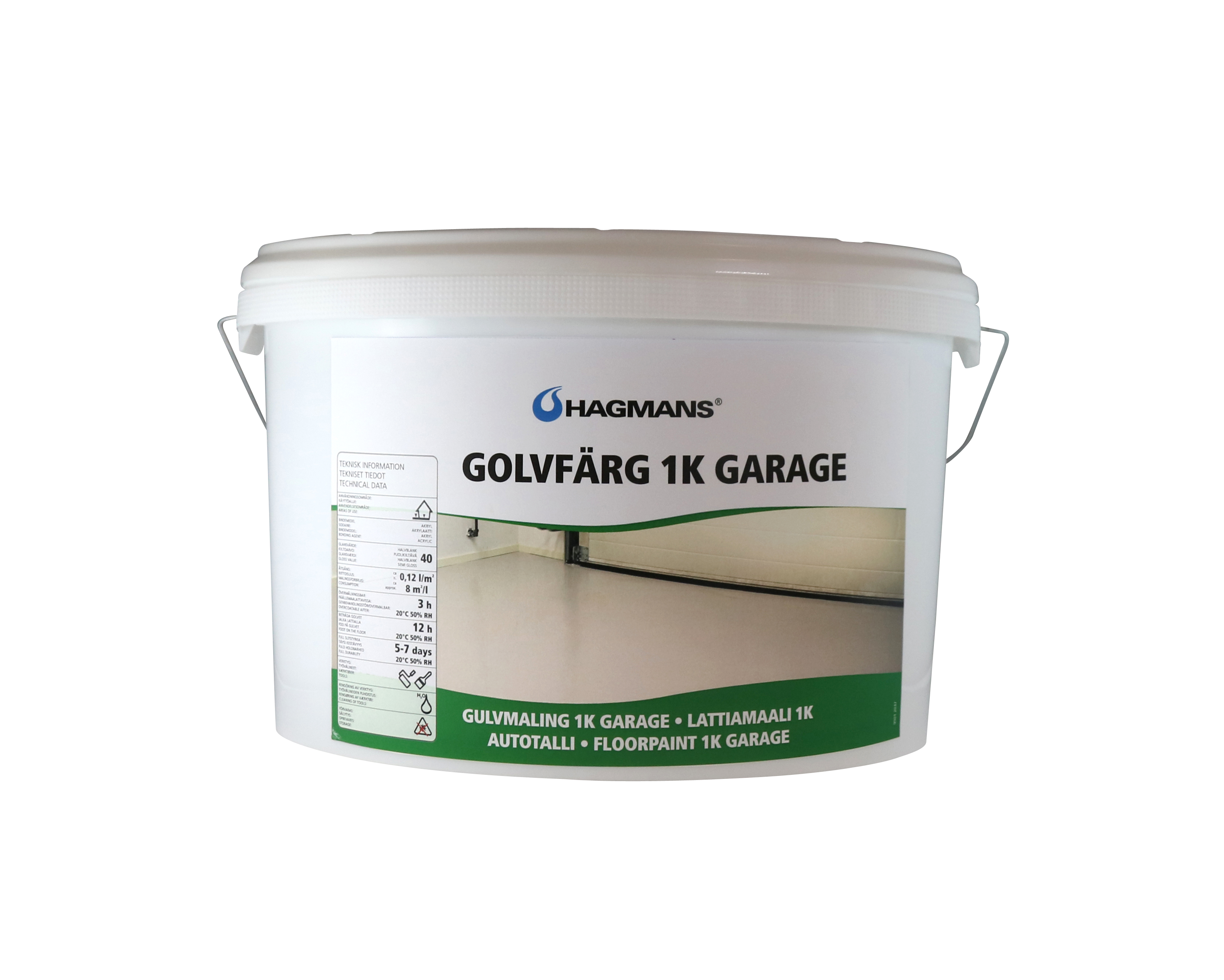Hagmans Golvfärg 1K Garage Grå 1 L