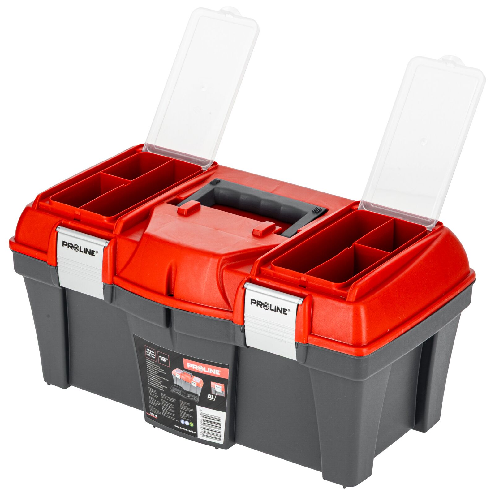 PROLINE TOOLS Verktygslåda 18458 x 257 x 227 mm, Aluminiumlås, Proline - 2