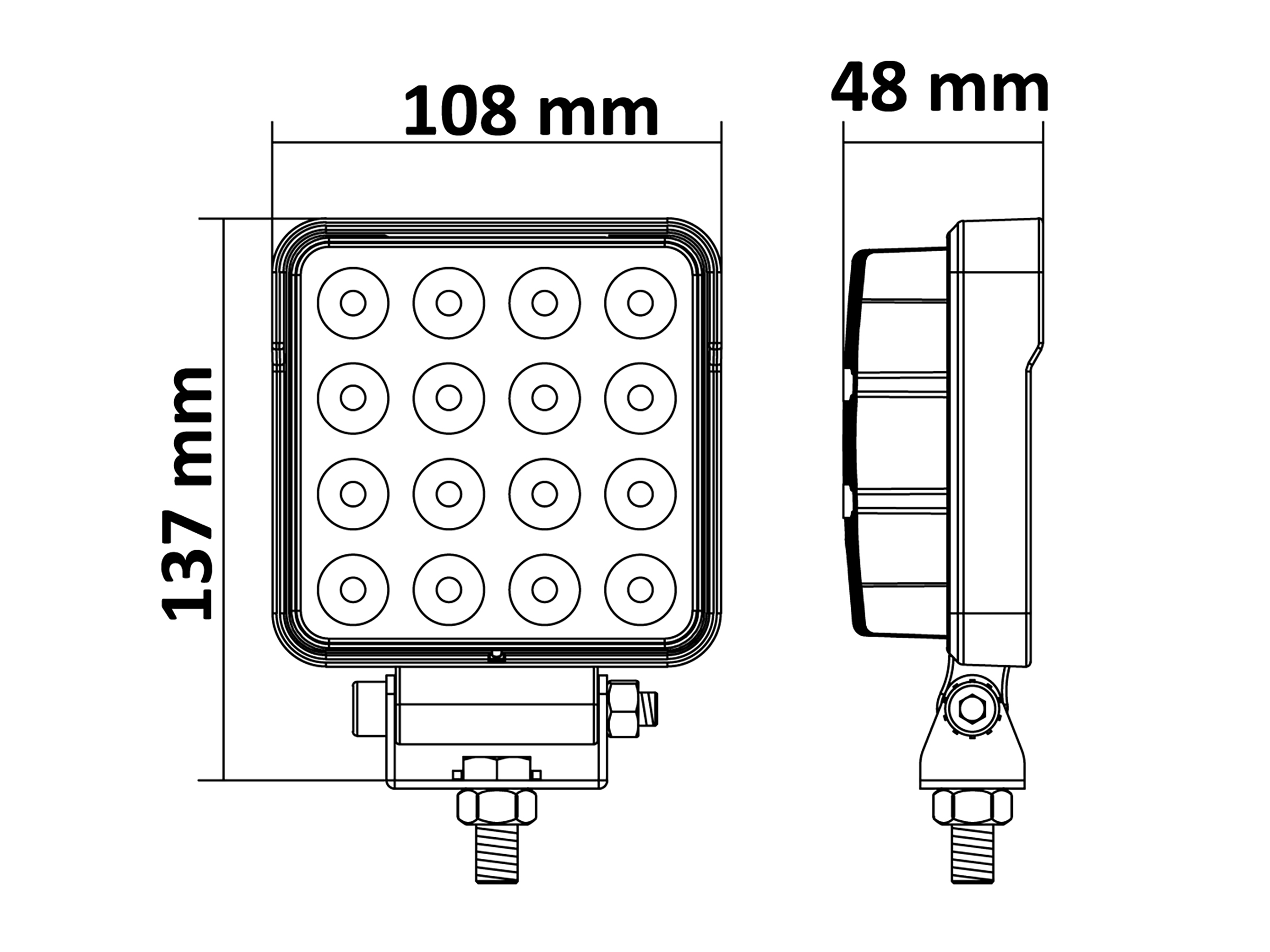 BriodLights Arbetslampa 10-100 V 2442 lm 25 W – 10 st