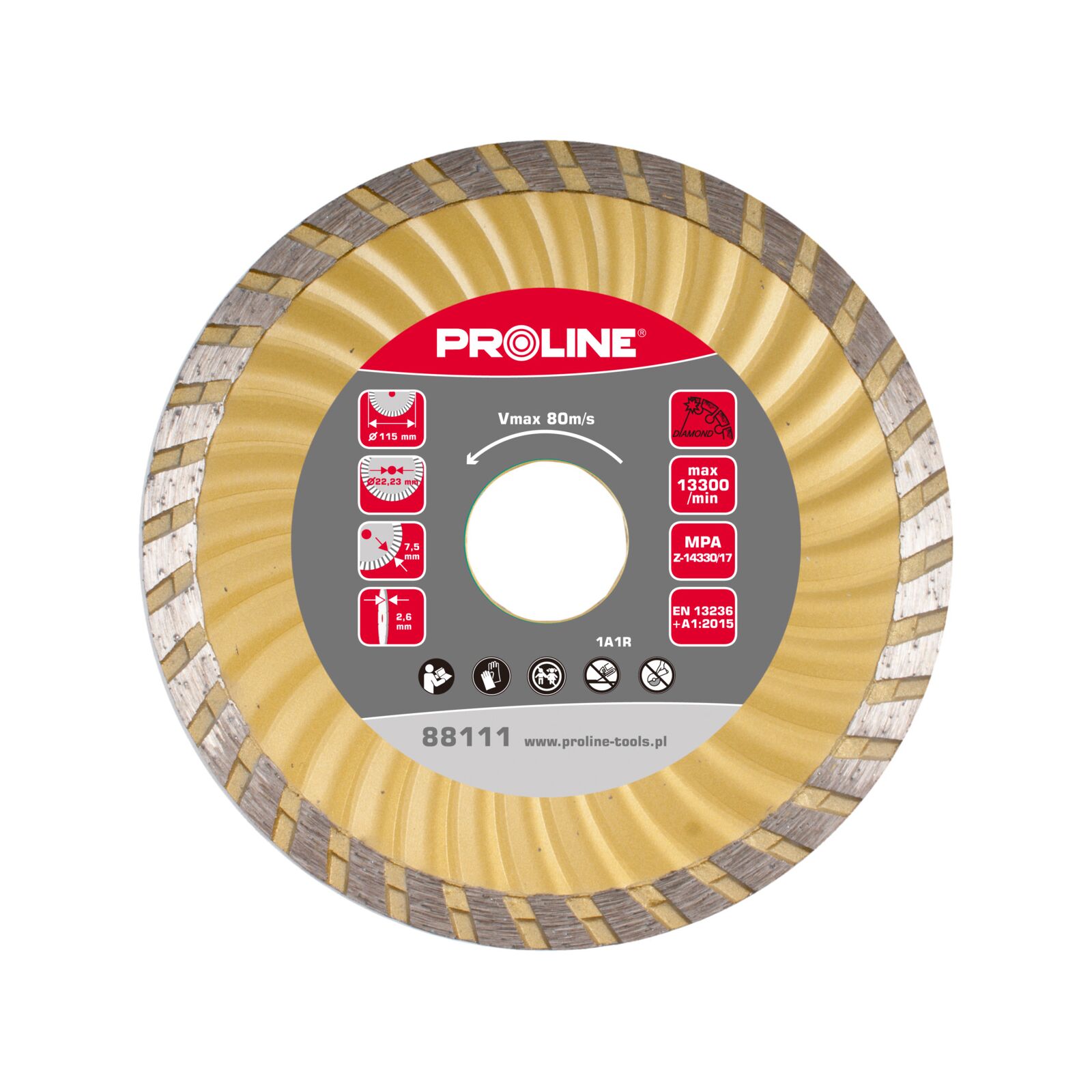 PROLINE TOOLS Super Turbo Diamantskiva 180 mm, Tjocklek 2.7 mm, Hål 22.2 mm, Proline