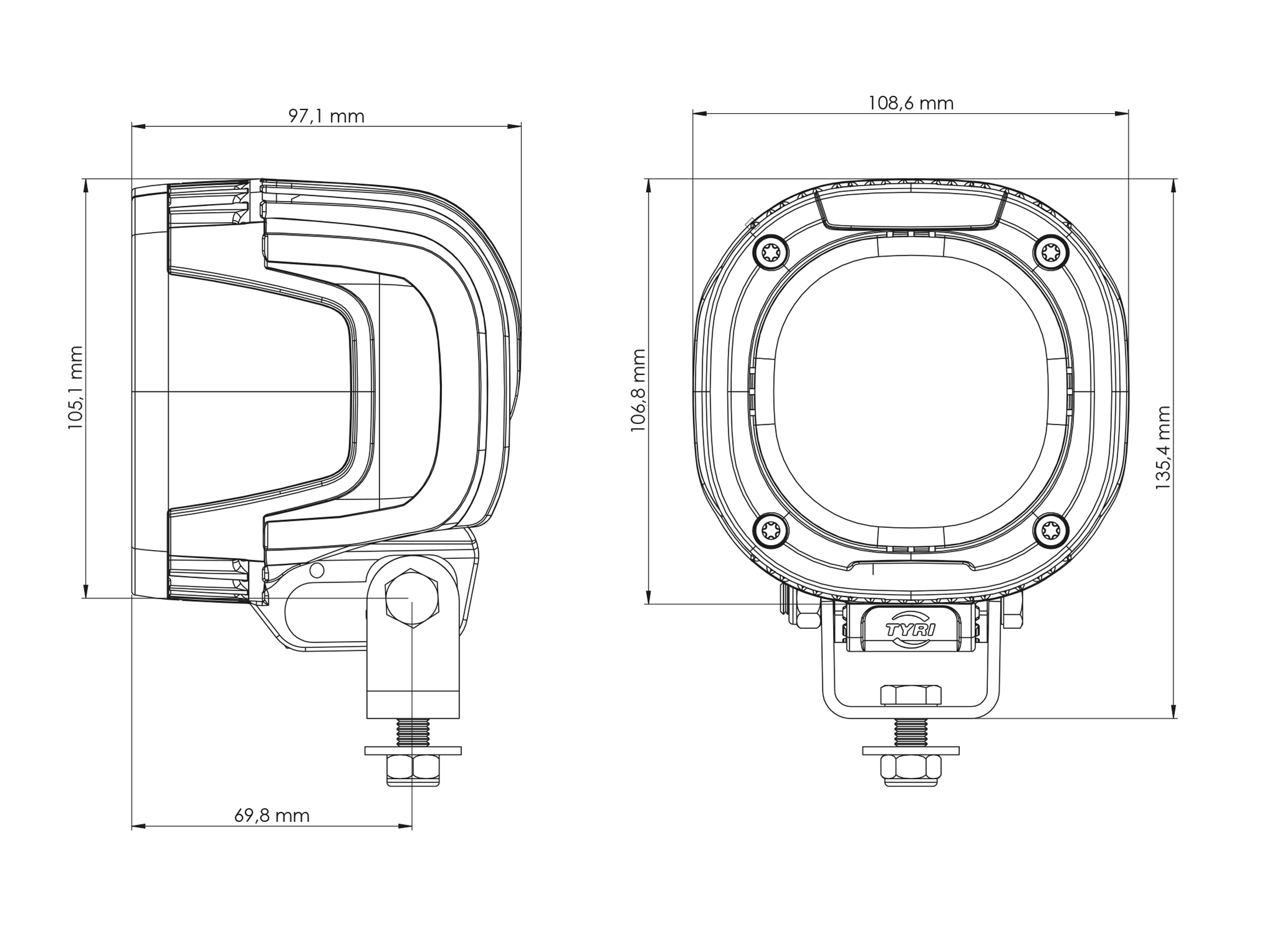 Arbetslampa LED 1010-2800 extra bred 12-24 V - 2