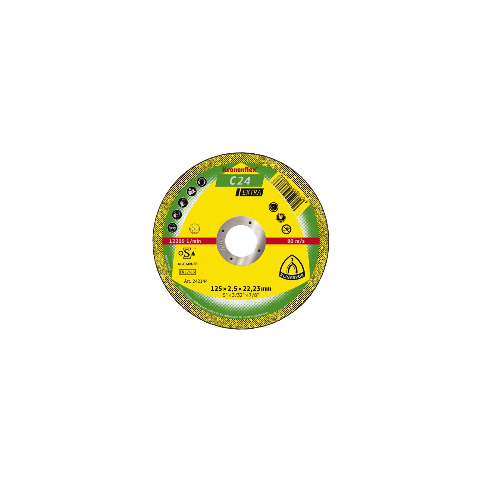 Kapskiva för sten 230 x 3.0 x 22 platt, Klingspor