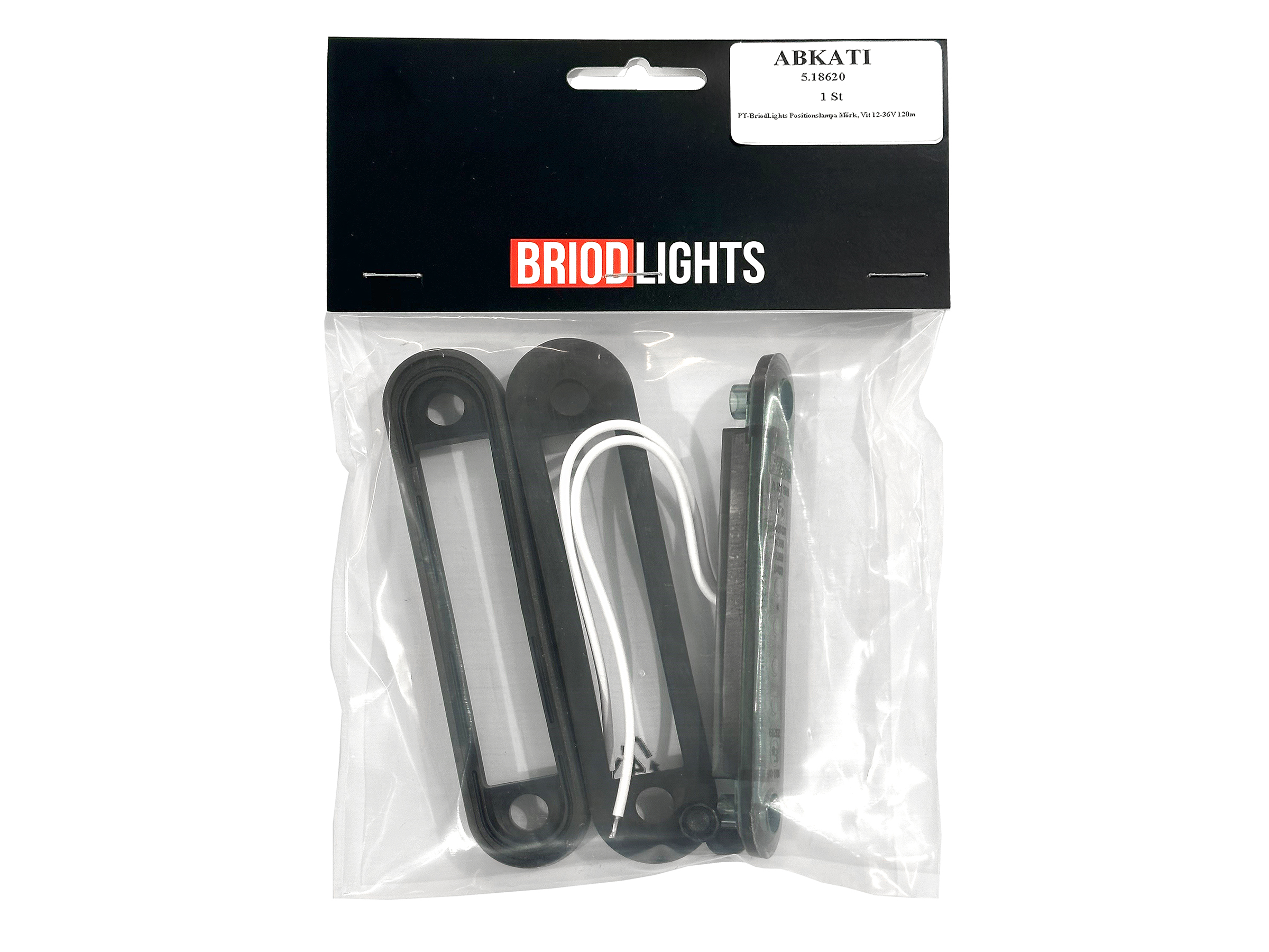 PT-BriodLights Positionslampa Mörk, Vit 12-36V 120mm f butik – 10 st