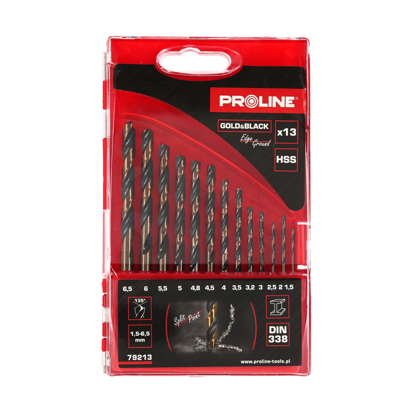 PROLINE TOOLS HSS Spiralborr 13 Delar, 1.5-6.5 mm, DIN338, Proline