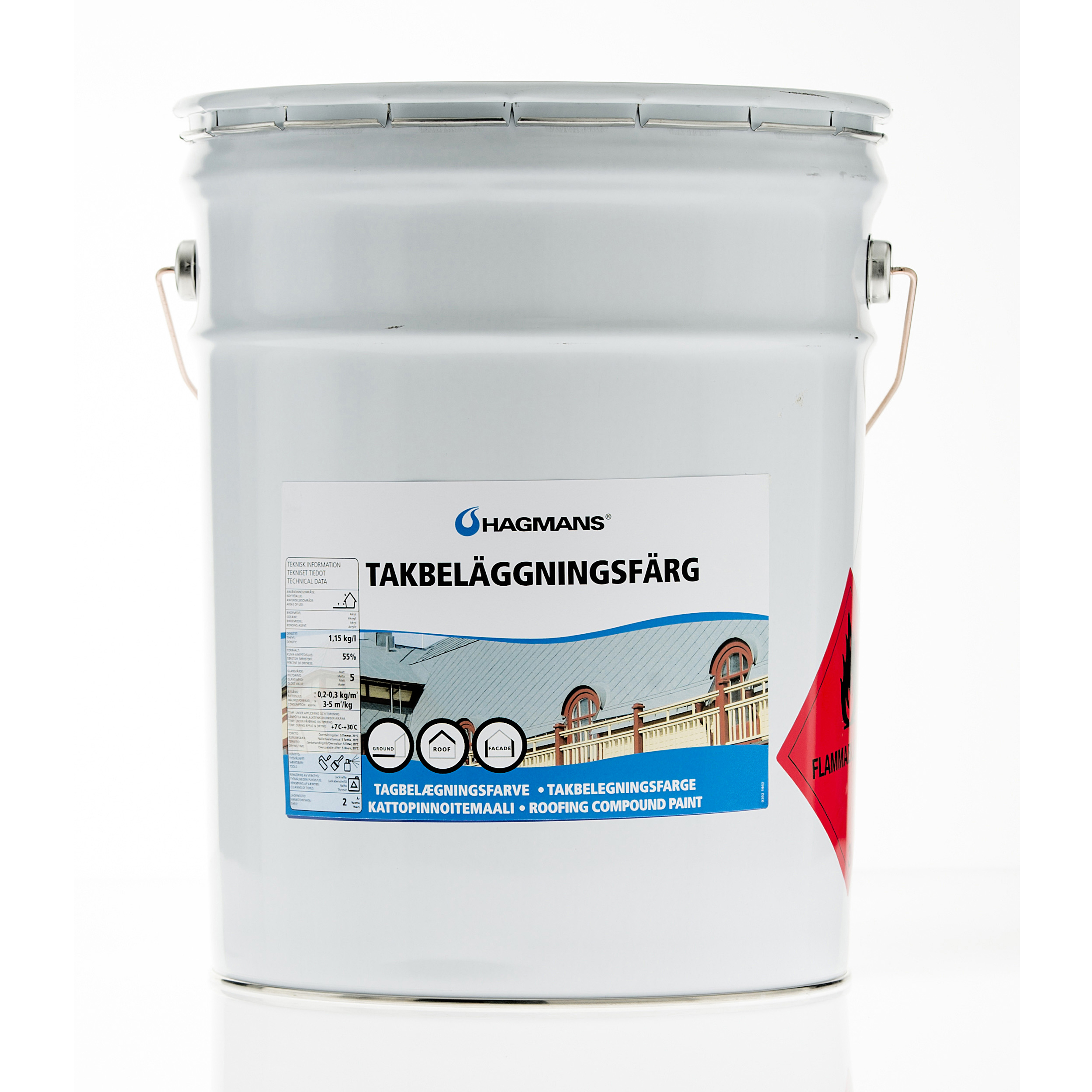 Hagmans Takbeläggningsfärg Grå 20 KG - 2