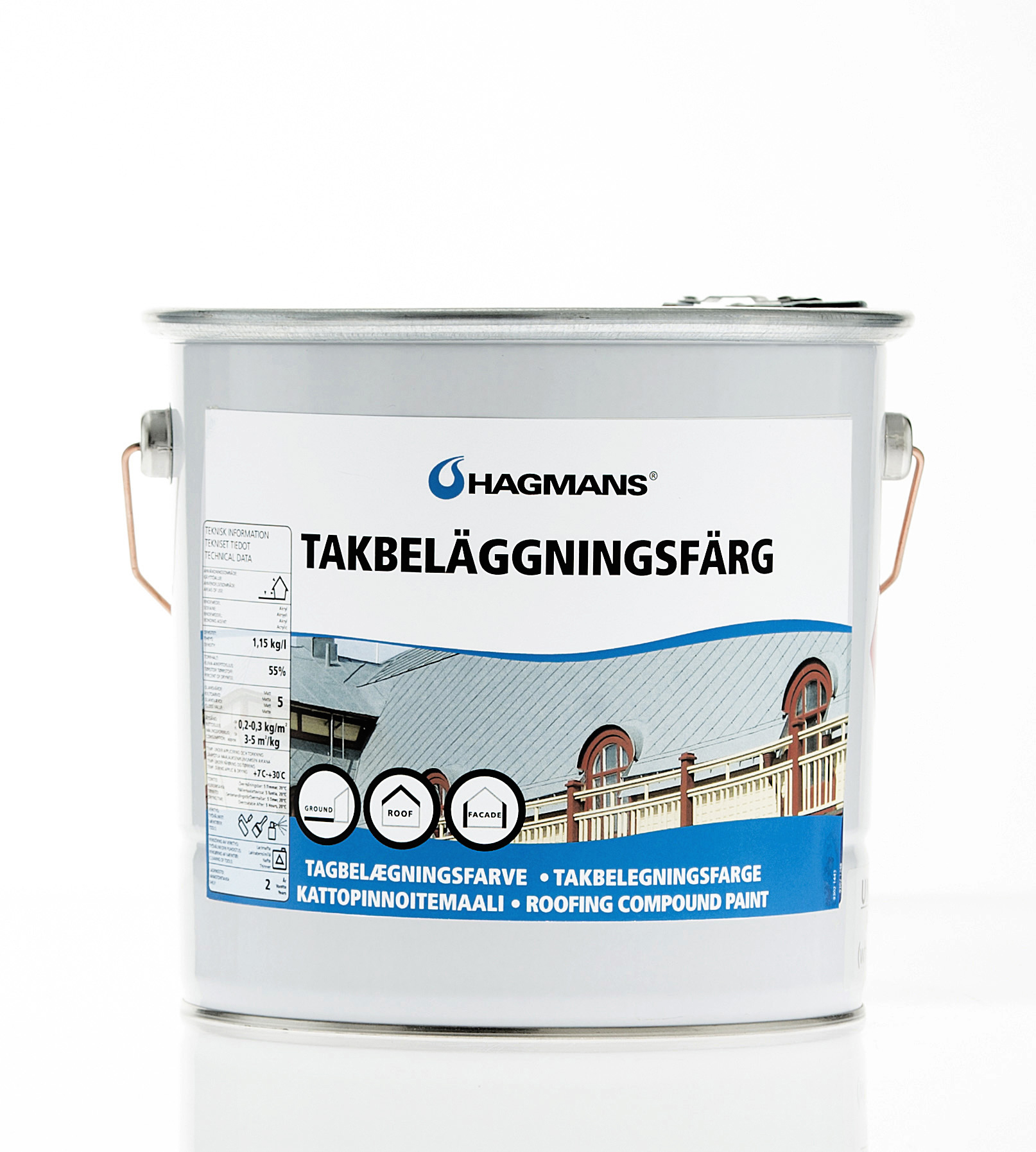 Hagmans Takbeläggningsfärg Svart 4 KG