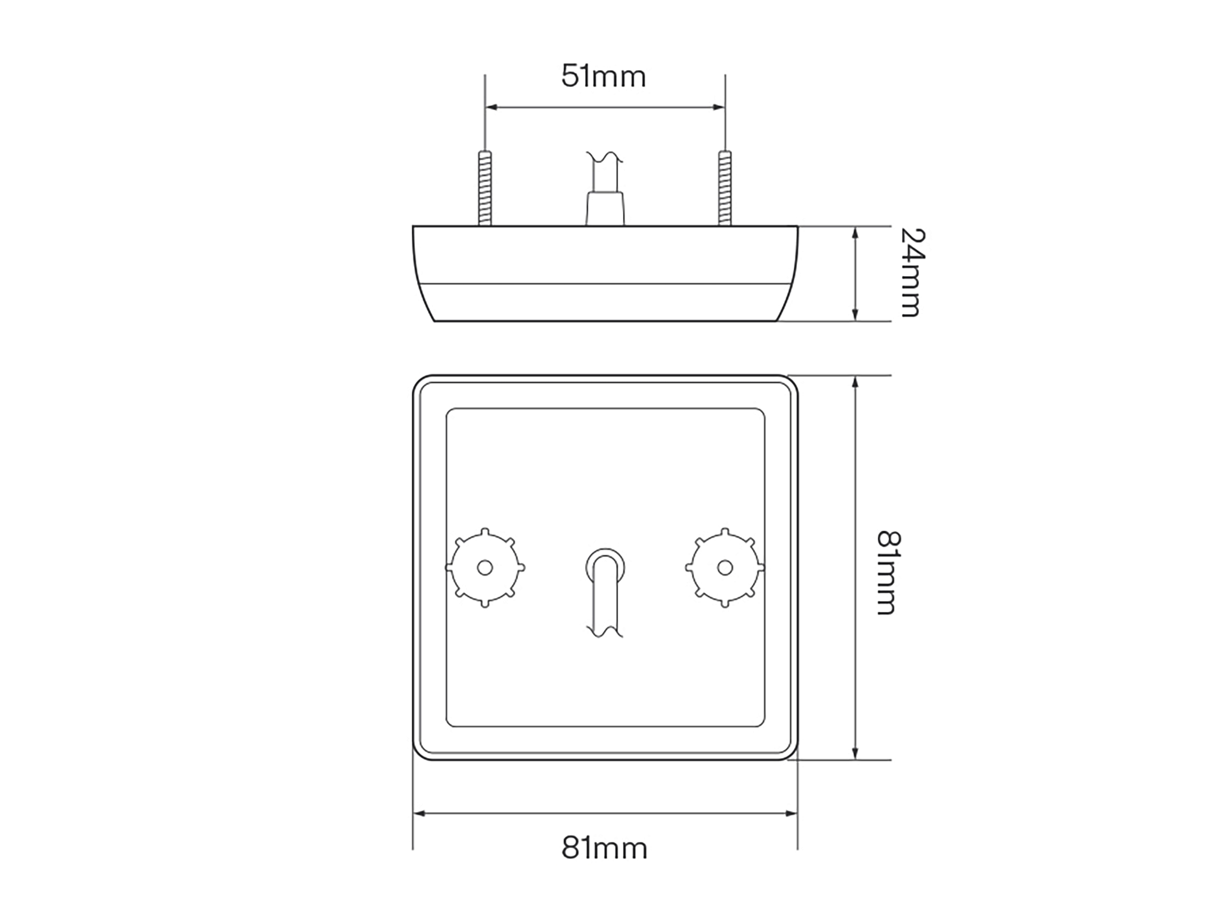 Dimljus 12/24 V, 30 cm kabel