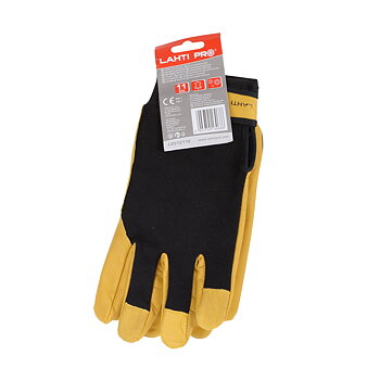 LahtiPro Arbetshandskar, varma läderhandskar, svart-orange, CE, LAHTI (Handskestorlek : 10 [XL] Handlängd 20,4cm Omkrets 25,4cm)