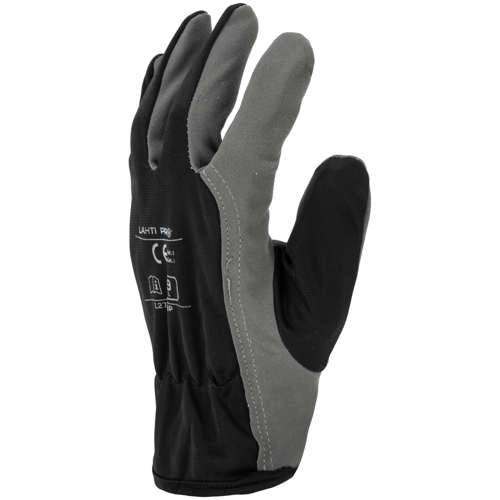 LahtiPro Arbetshandskar, konstläder, svart-gråa, CE, LAHTI (Handskestorlek : 8 [M] Handlängd 18,2cm Omkrets 20,3cm) - 5