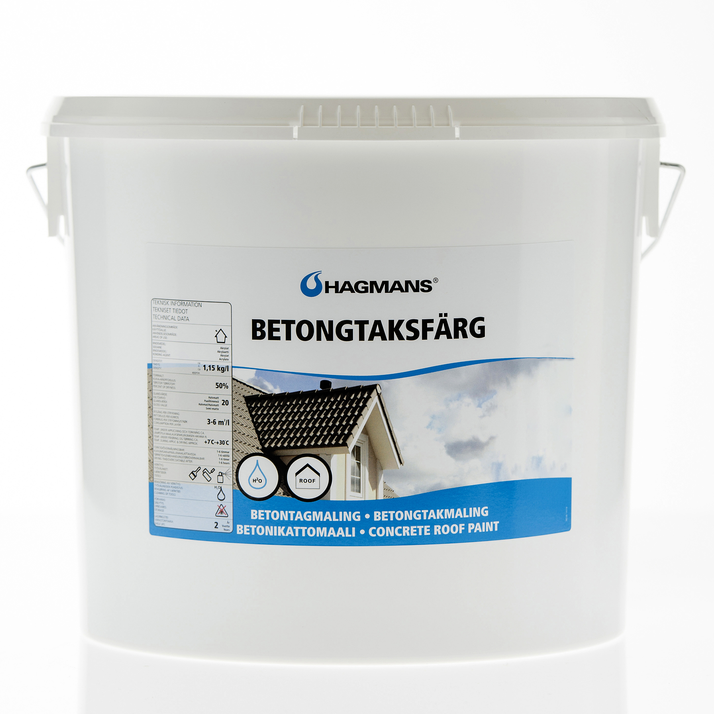 Hagmans Betongtaksfärg Svart 10 L - 2
