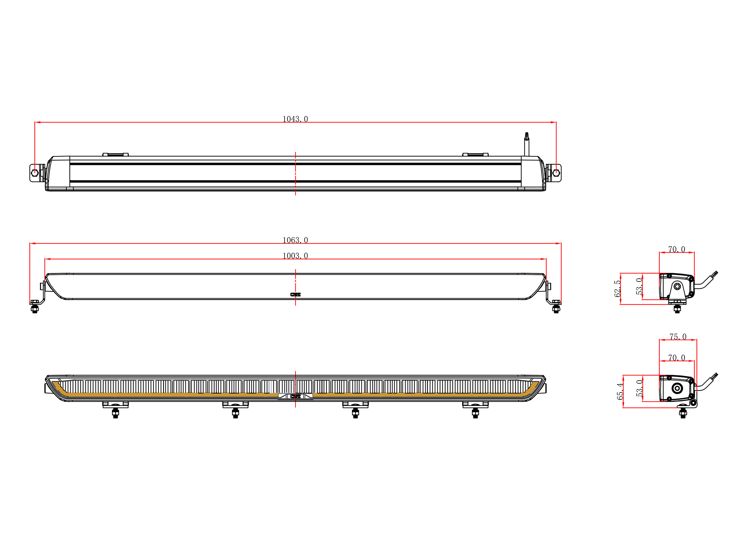 OZZ XB1 P40" ledramp med pos.ljus och dynamisk reflektor vit - 3