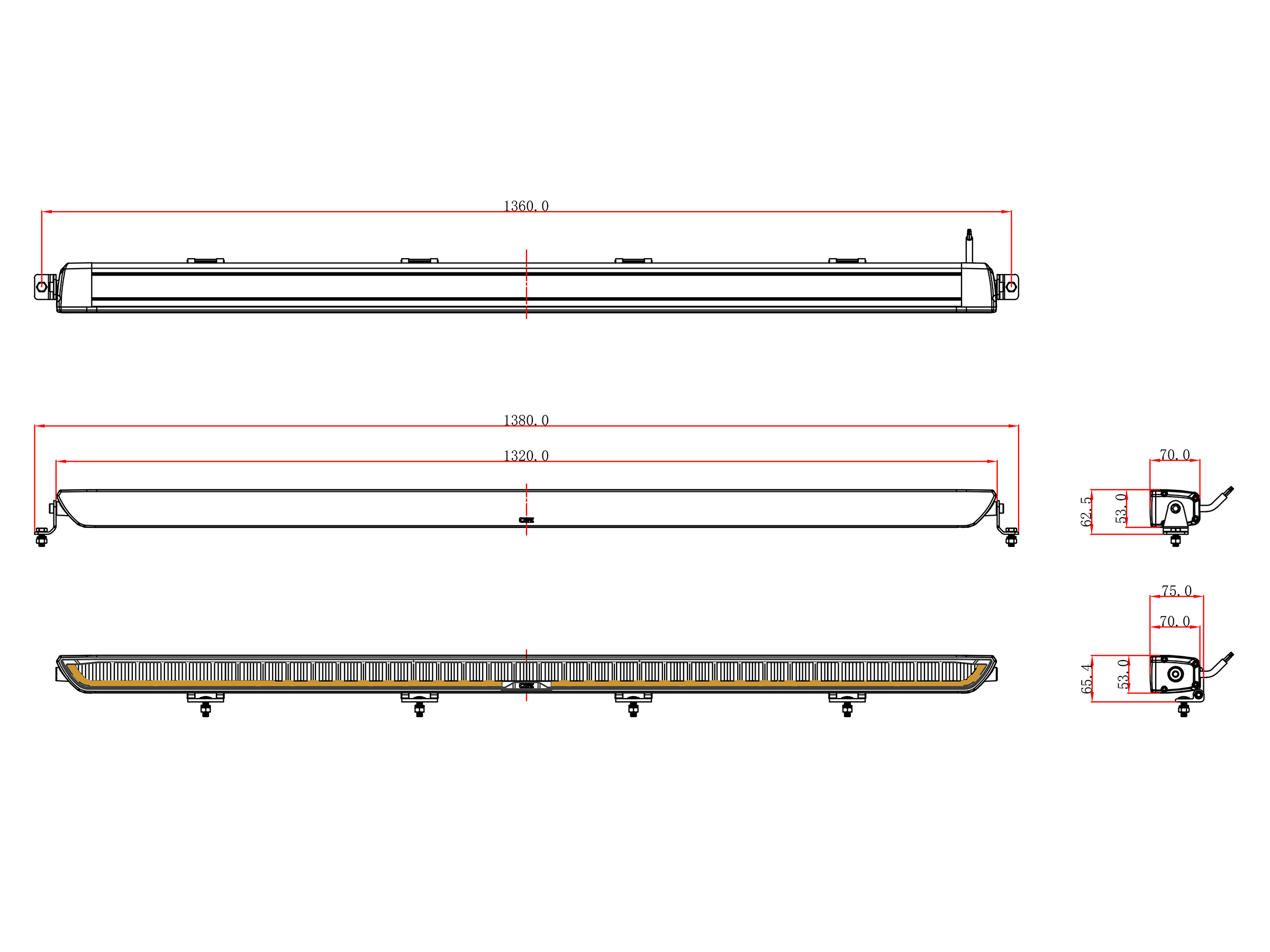 OZZ XB1 P52" ledramp med pos.ljus och dynamisk reflektor vit - 3