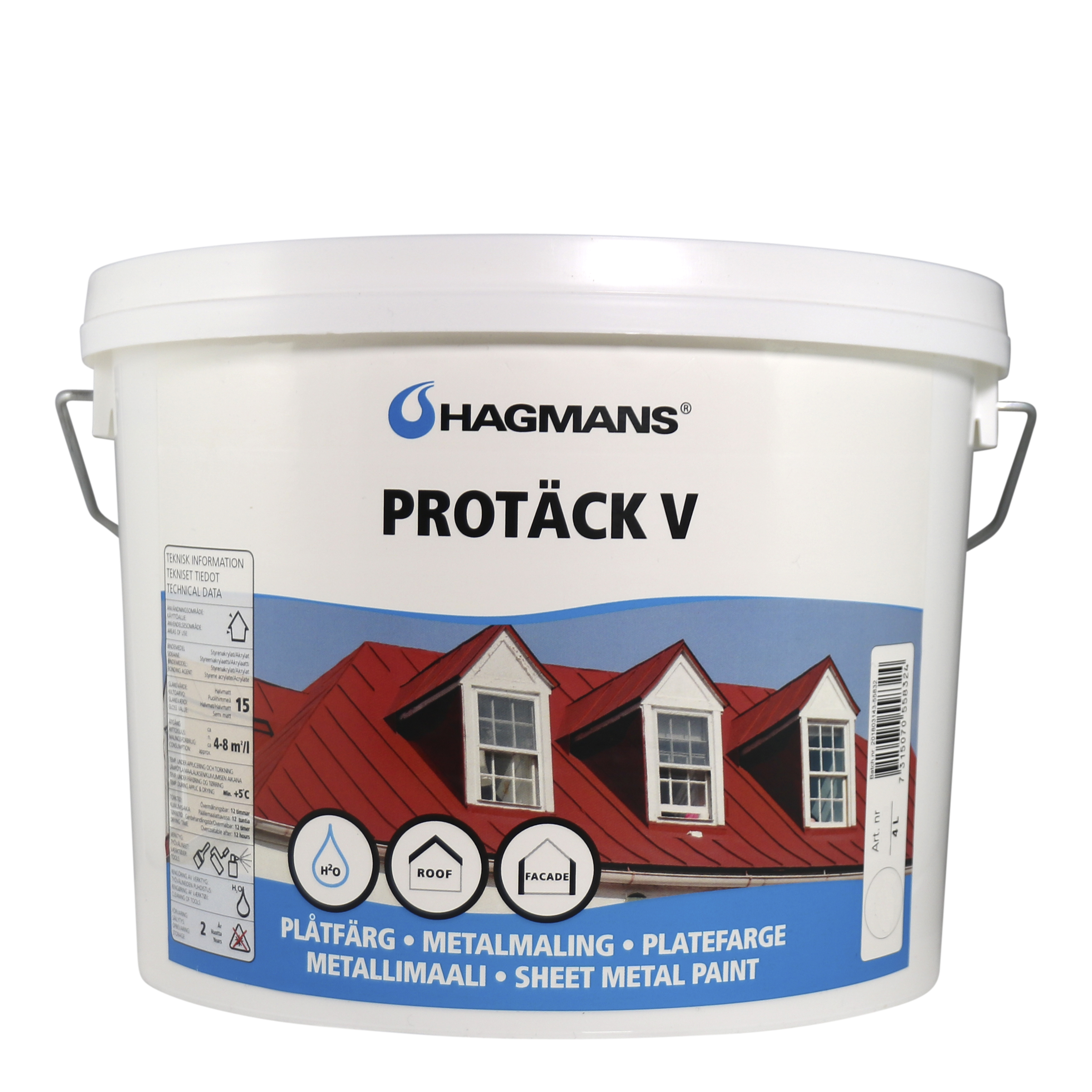 Hagmans Protäck V Vit 4 L - 2