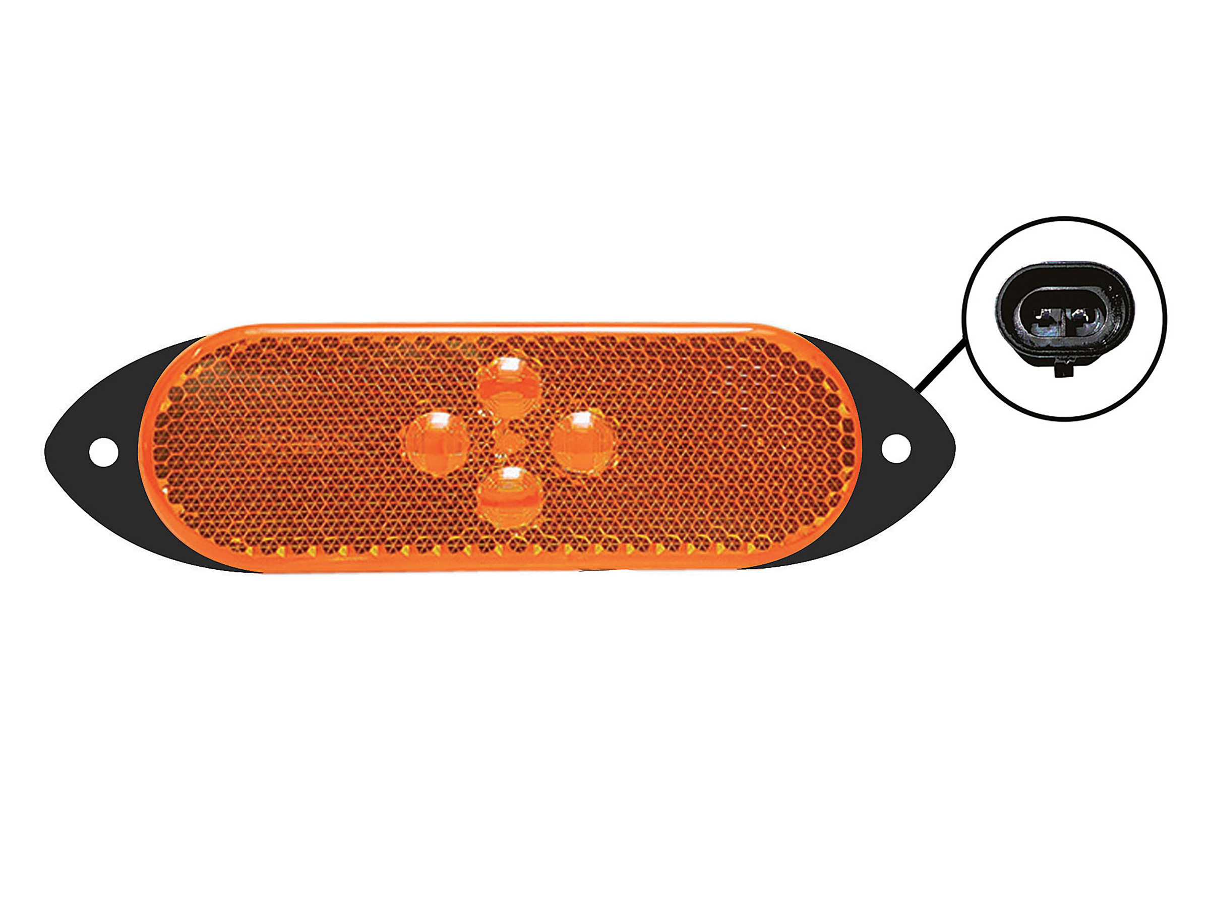 Sidomarkeringslampa orange LED 24 V med Superseal kontakt - 2