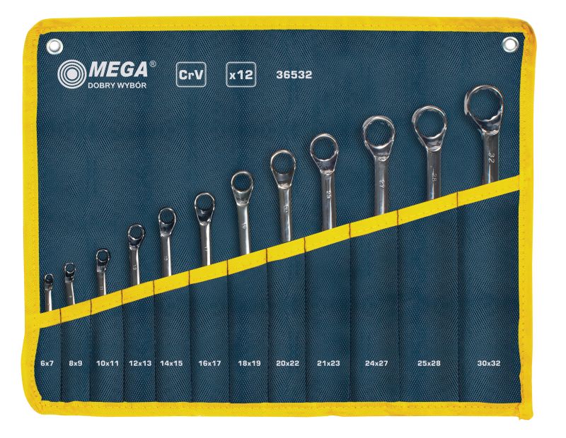 Mega Ringnyckel böjd, med offset sats - DIN 8 Bitshylsa 3/8 , 67-3032