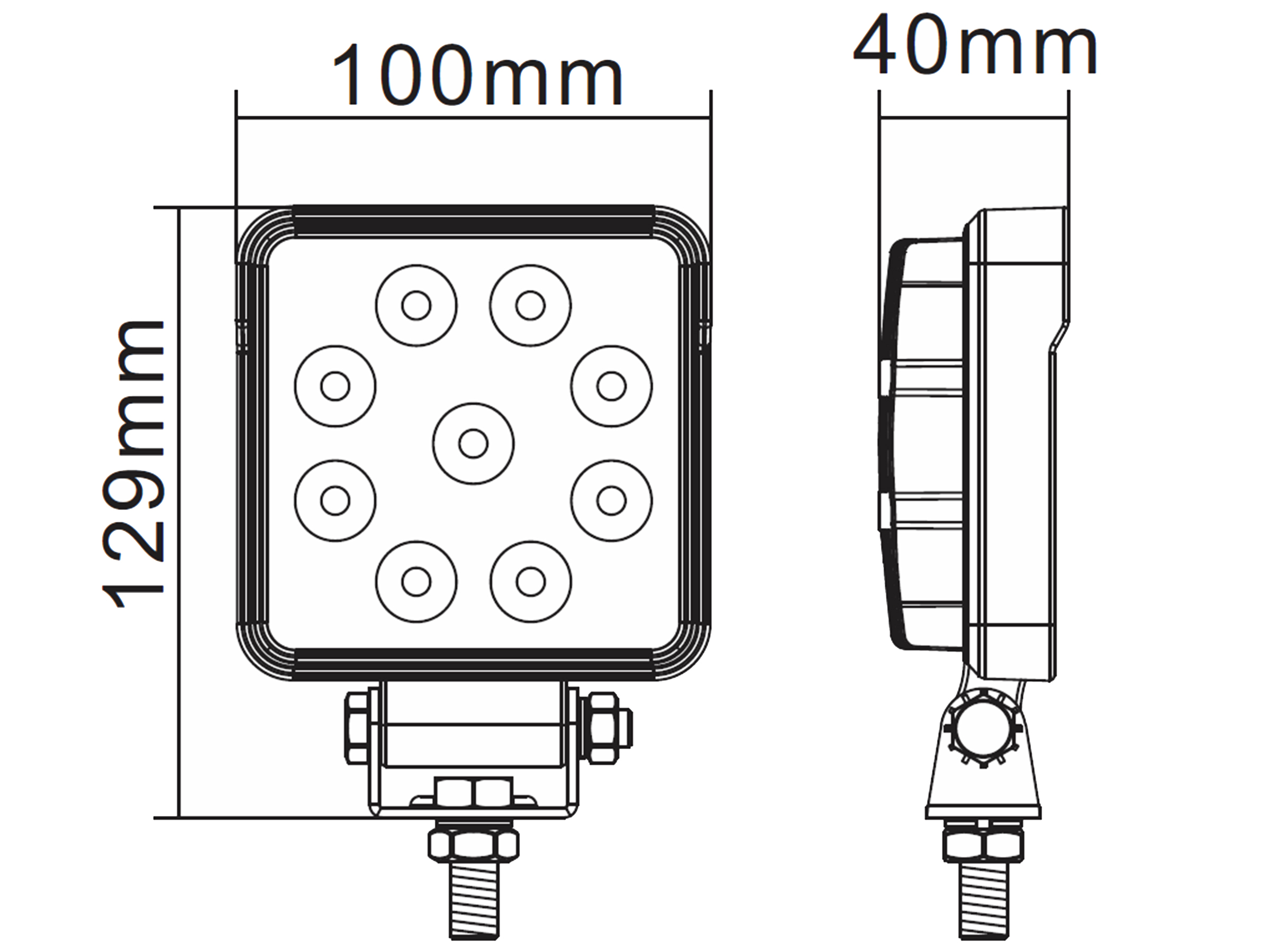 BriodLights Arbetslampa LED Flood med DT 13,5 W – 10 st