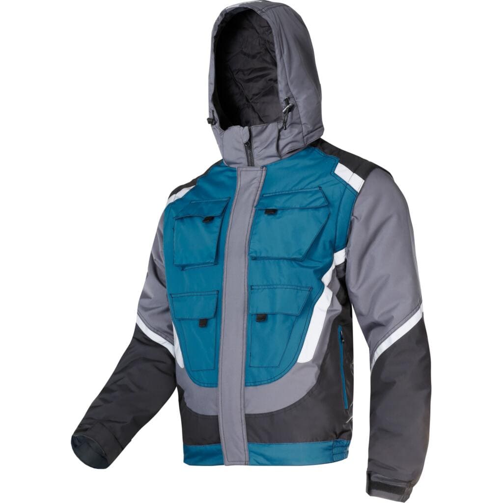 LahtiPro Jacka Vadderad Vinterjacka Svart-Grå-Turkos, CE, LAHTI (Storlek : 3XL) - 5