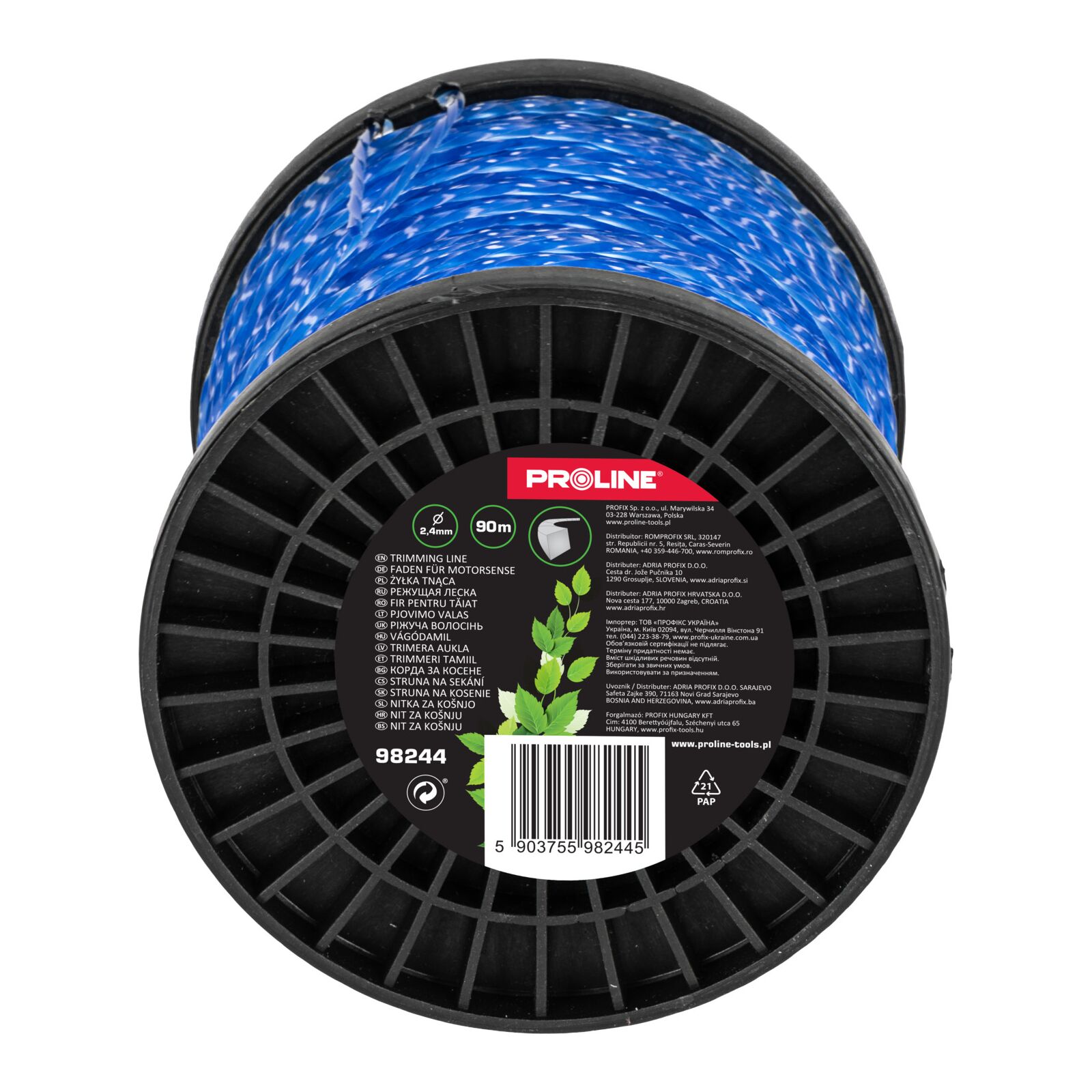 PROLINE TOOLS Trimmerlinje Twist Fyrkantig 2, 4 mm x 90m (Spole), Proline - 2