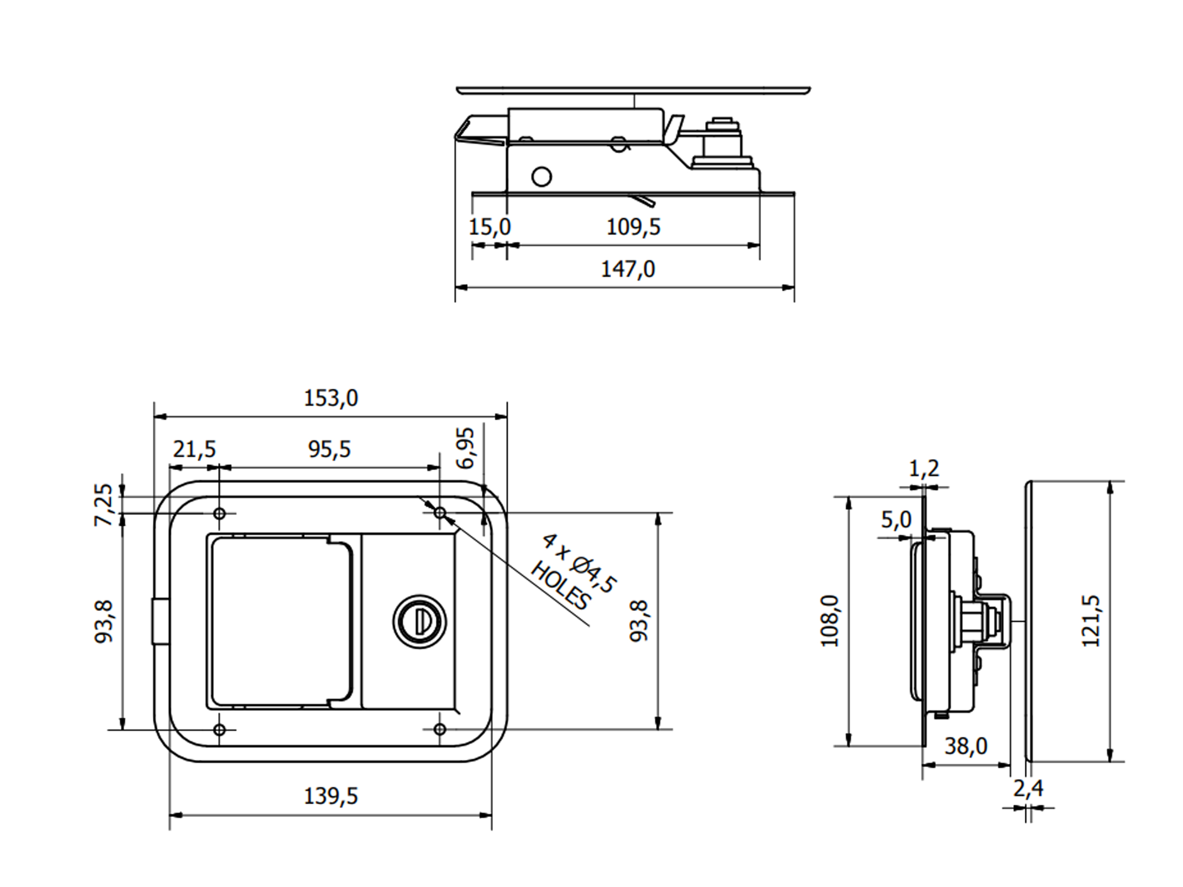 Klaffhandtag 108x140 mm rfs - 4