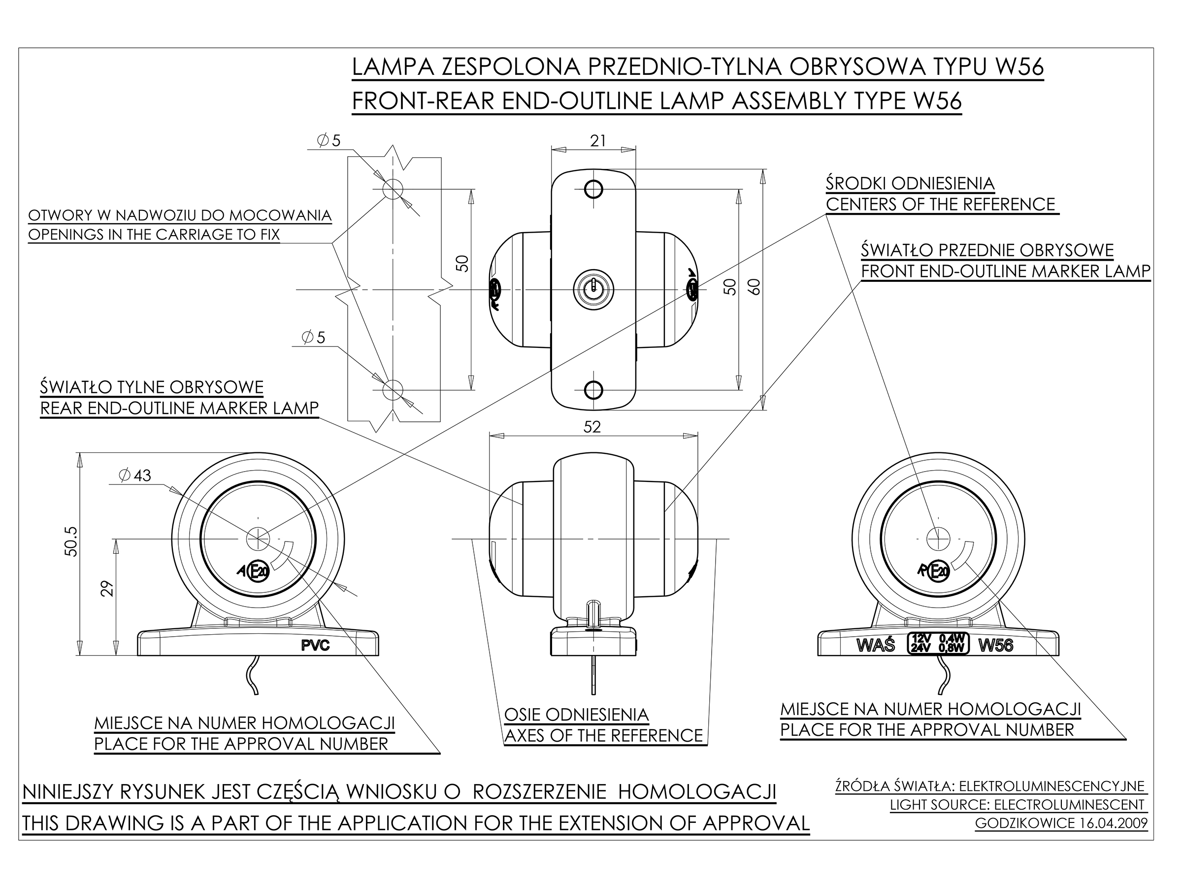 Sidomarkering Fisheye vit/röd - 5