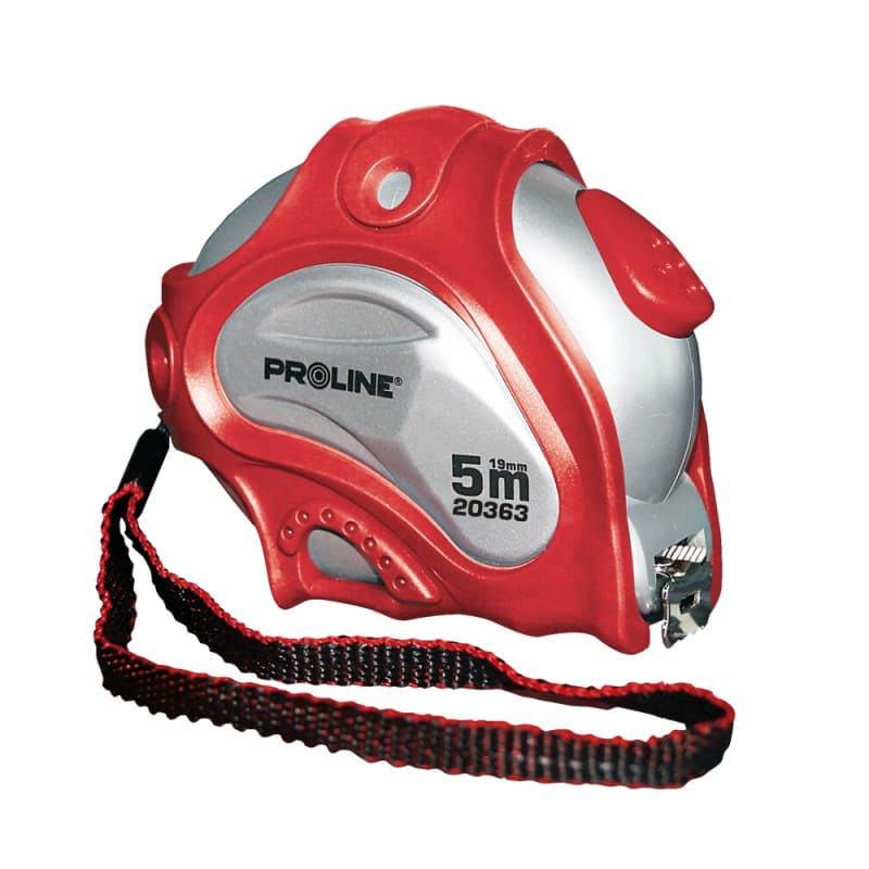 PROLINE TOOLS Måttband 3-8m, Metall Vit, Dubbelsidig, med Magnet, 16-25 mm, CE, Proline (Längd (m) : 3)