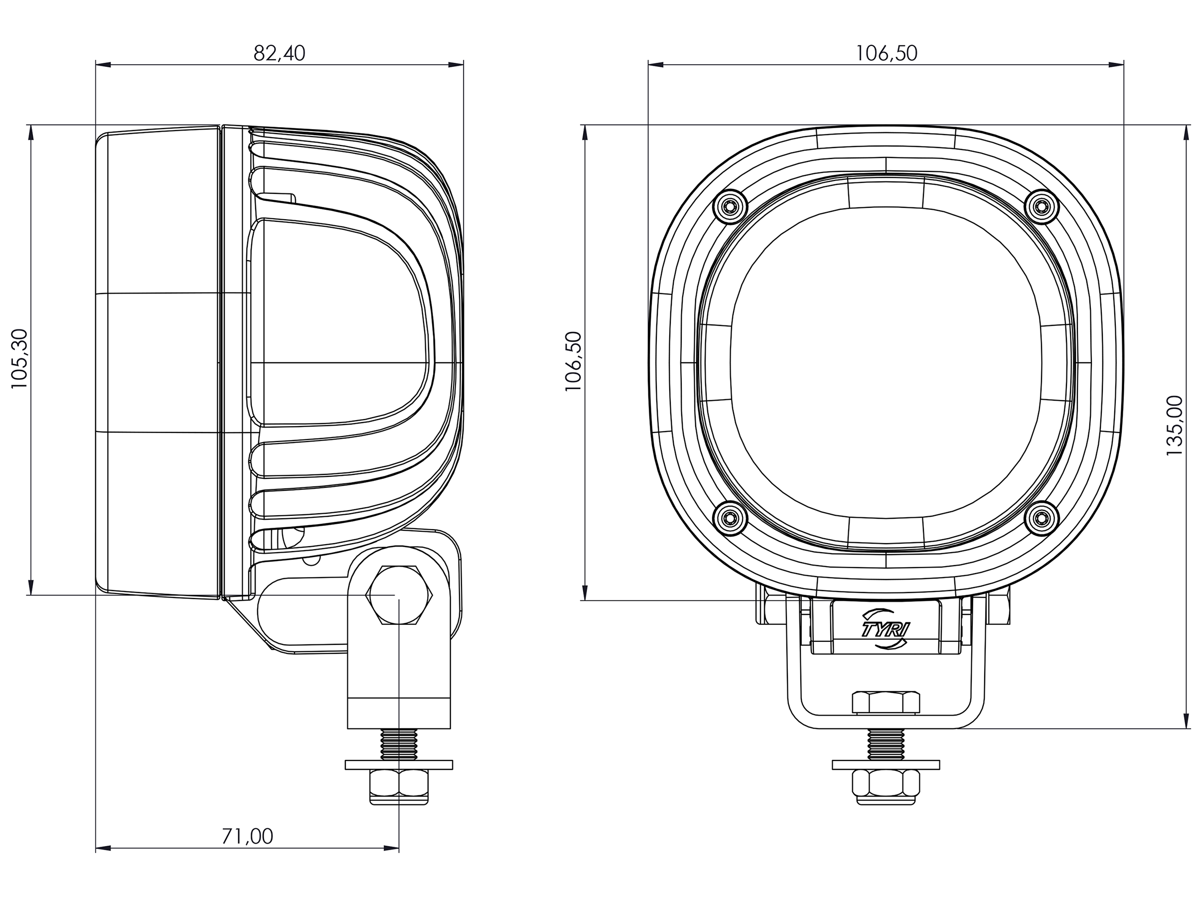 Arbetslampa LED 1010-850 bred 9-60 V - 2