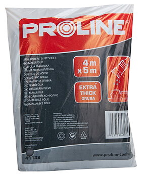 PROLINE TOOLS Extra tjockt skydd för målarfärg 4 x 5m, LDPE, Proline
