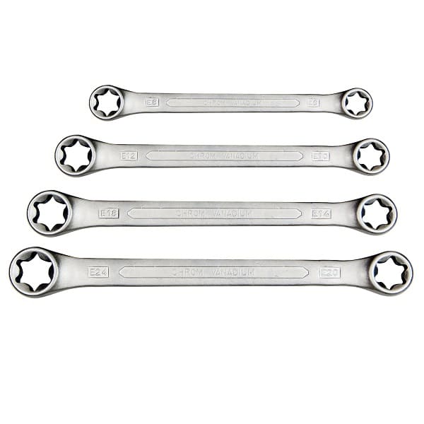 PROLINE TOOLS HD Ringnyckel TORX Gjutjärn Kromad, E6xE8 till E20xE24, PROLINE HD (Torx storlek dubbelsidig (E) : E6xE8)