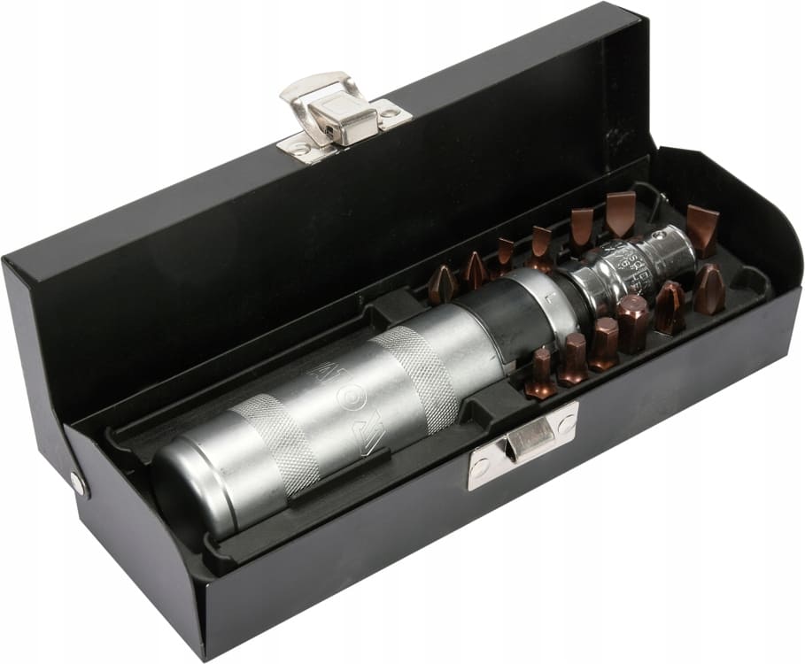 Yato Kraftbits med magnetiskt handtag 160 mm, sats 15 delar i metallbox - 3